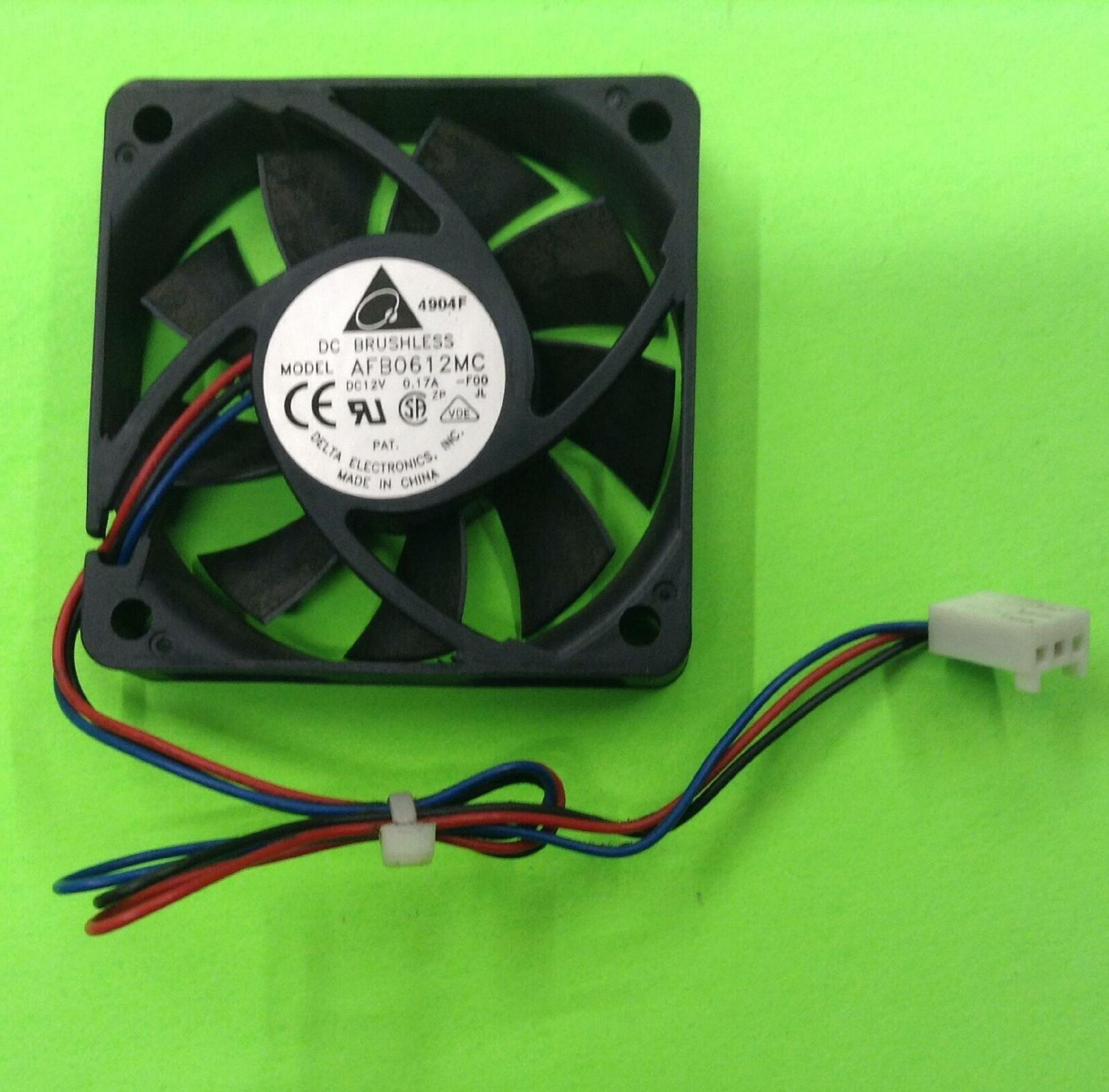 DELTA ELECTRONICS AFB0612MC FAN 12V DC 60MM BY 13MM 8INCH 3WIRE CABLE WITH 3PIN CONNECTOR 60X60X25MM 2WIRE 4INCH 2PIN