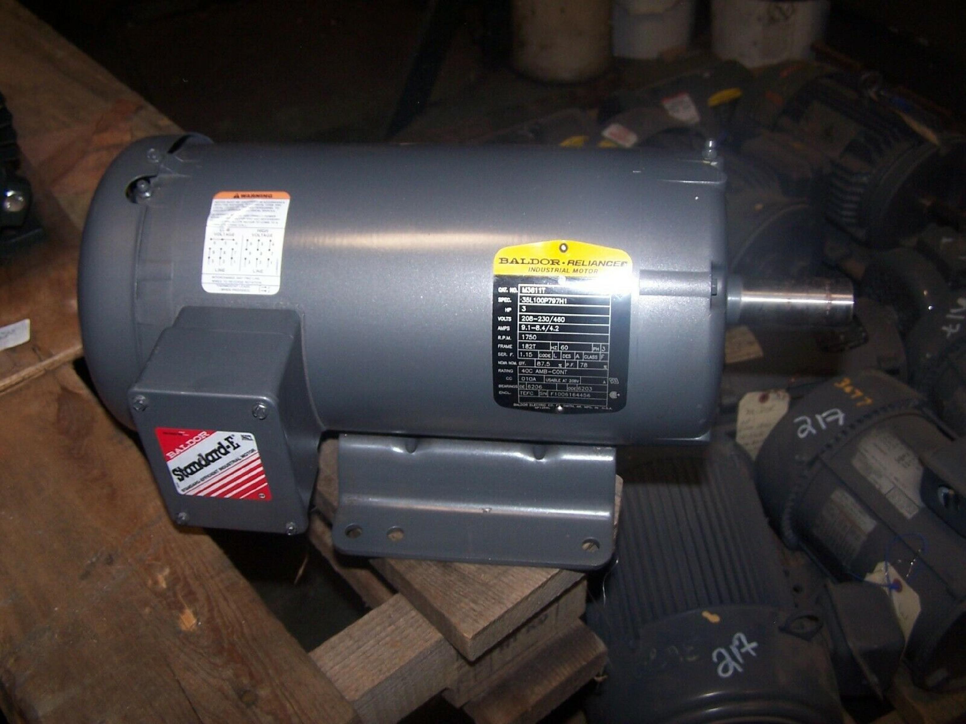 BALDOR M3611T THREE PHASE INDUSTRIAL MOTOR 1725RPM 60HZ 5HP