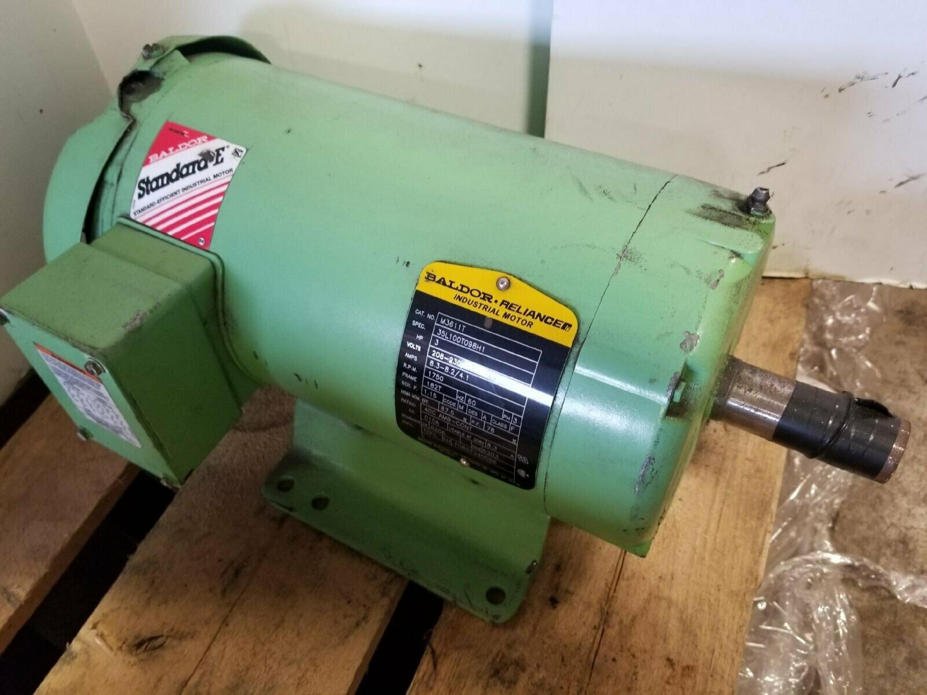 BALDOR M3611T THREE PHASE INDUSTRIAL MOTOR 1725RPM 60HZ 5HP