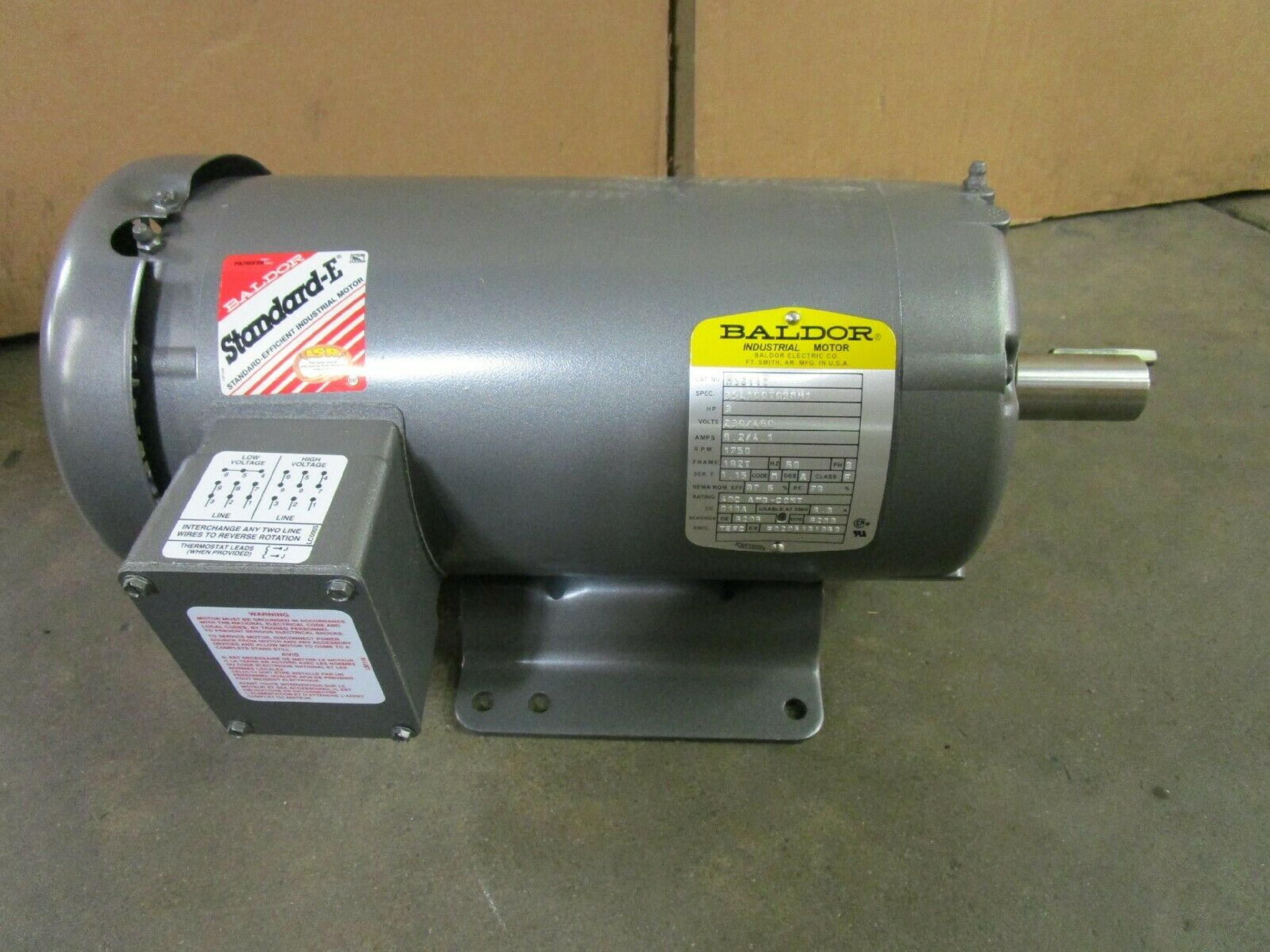 BALDOR M3611T THREE PHASE INDUSTRIAL MOTOR 1725RPM 60HZ 5HP