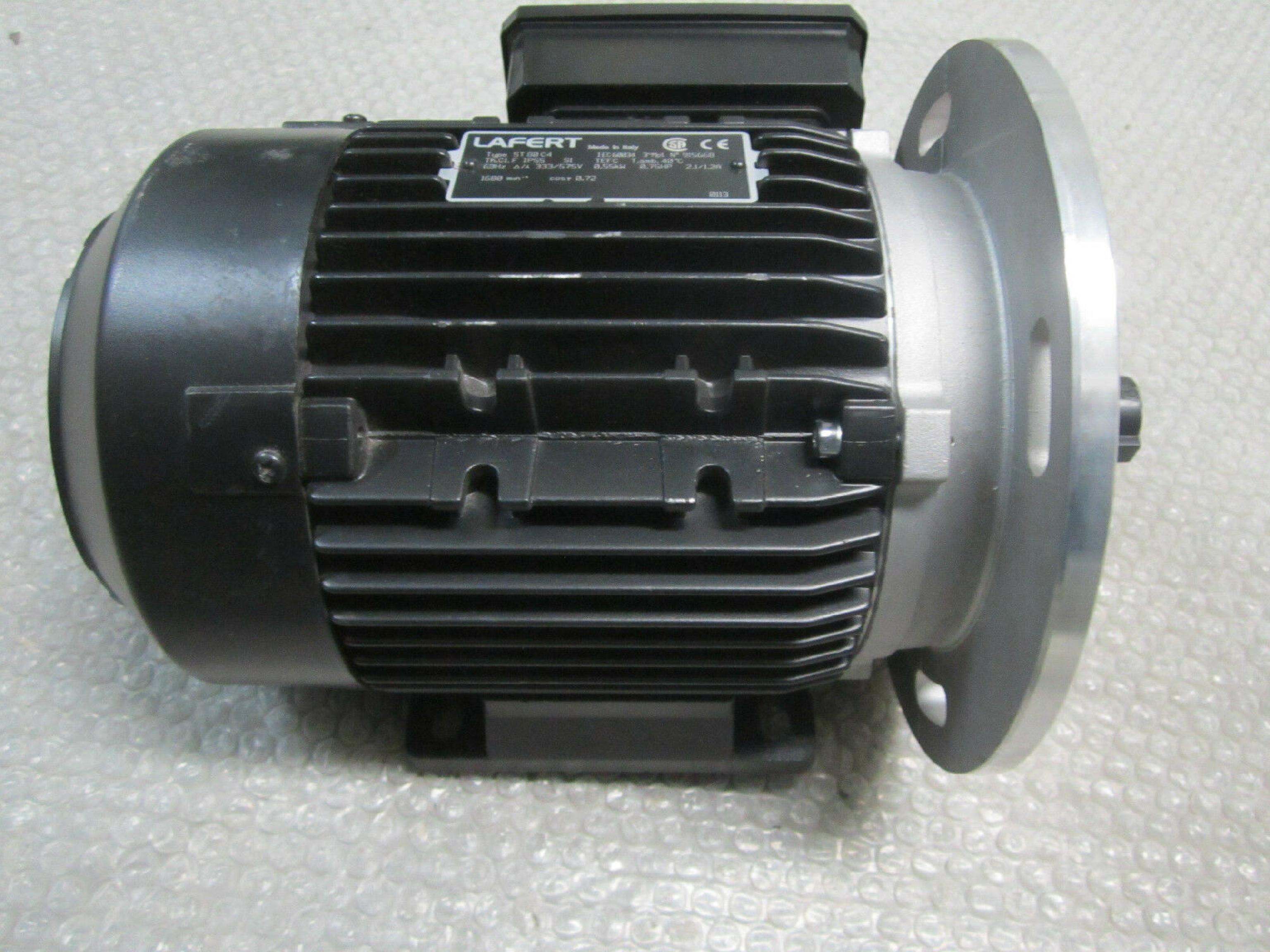 LAFERT ST80C4 120/208VAC 5.2/3.0A MOTOR 60HZ 0.55KW 0.75HP BENT FAN BAFFLE