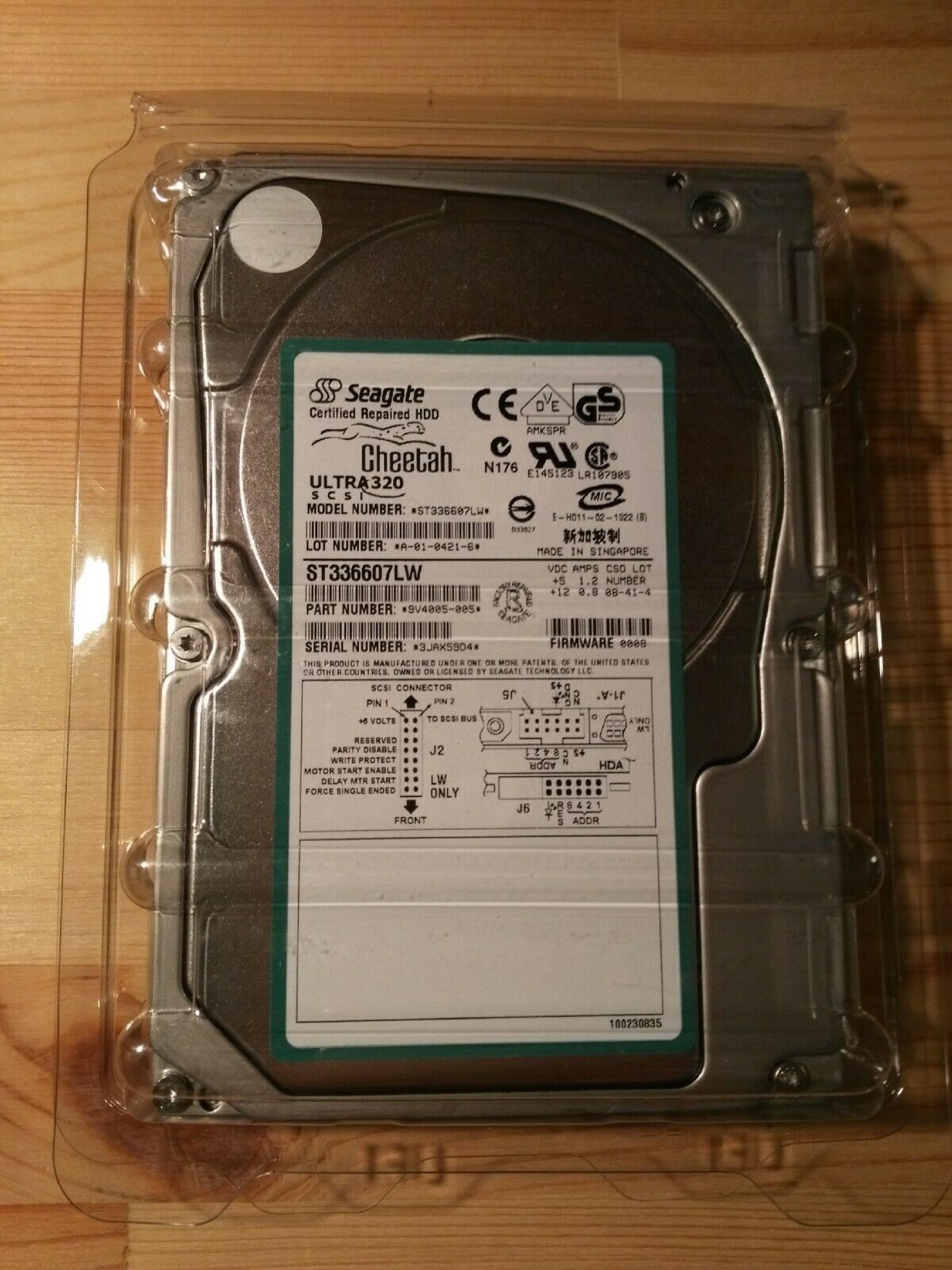 SEAGATE ST336607LW 36GB ULTRA 160 SCSI DRIVE, FIRMWARE 6D03