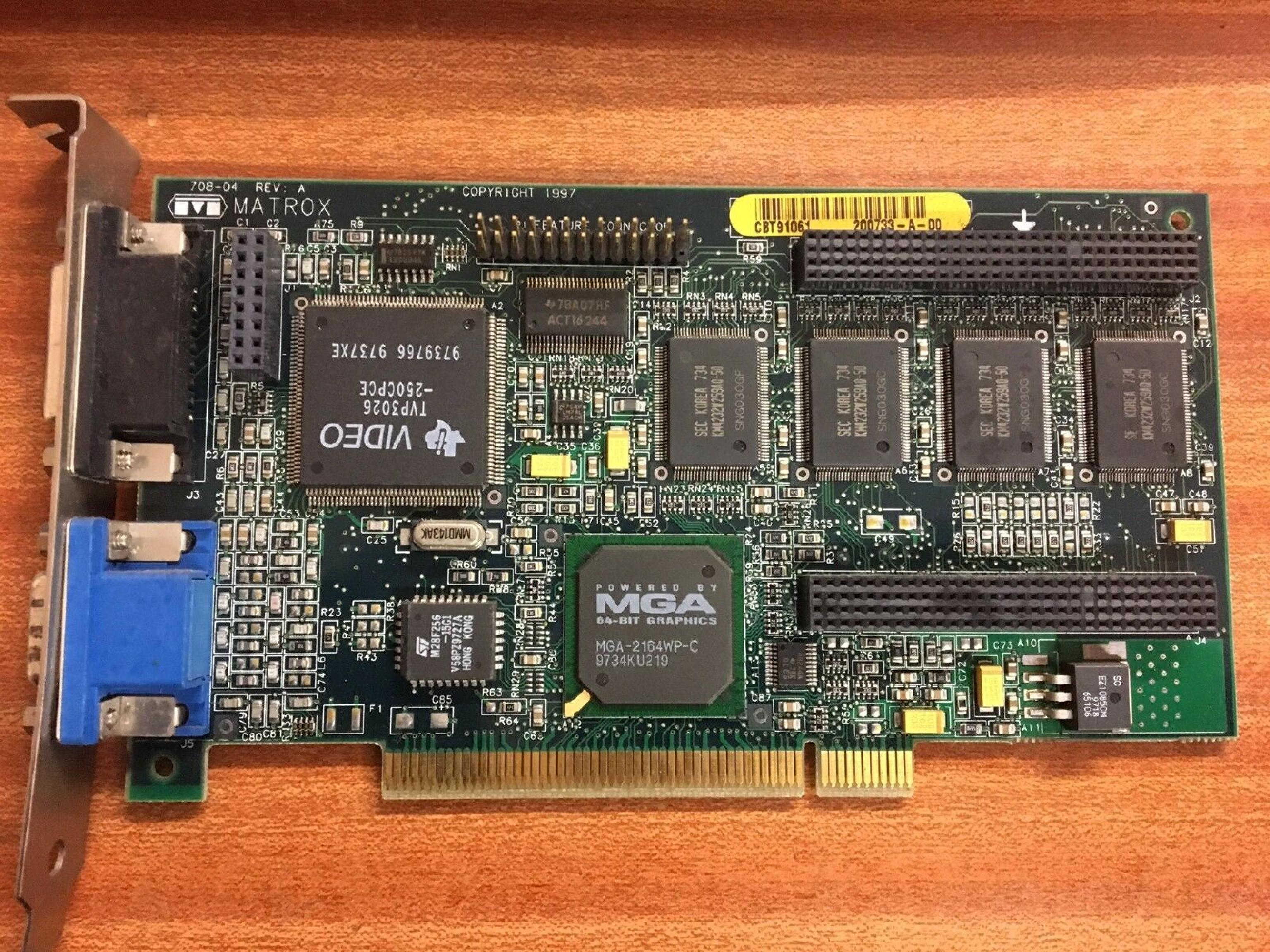 MATROX MIL2P/4/CPQC 4MB PCI VIDEO CARD TPV3026 MGA-2164WP-C