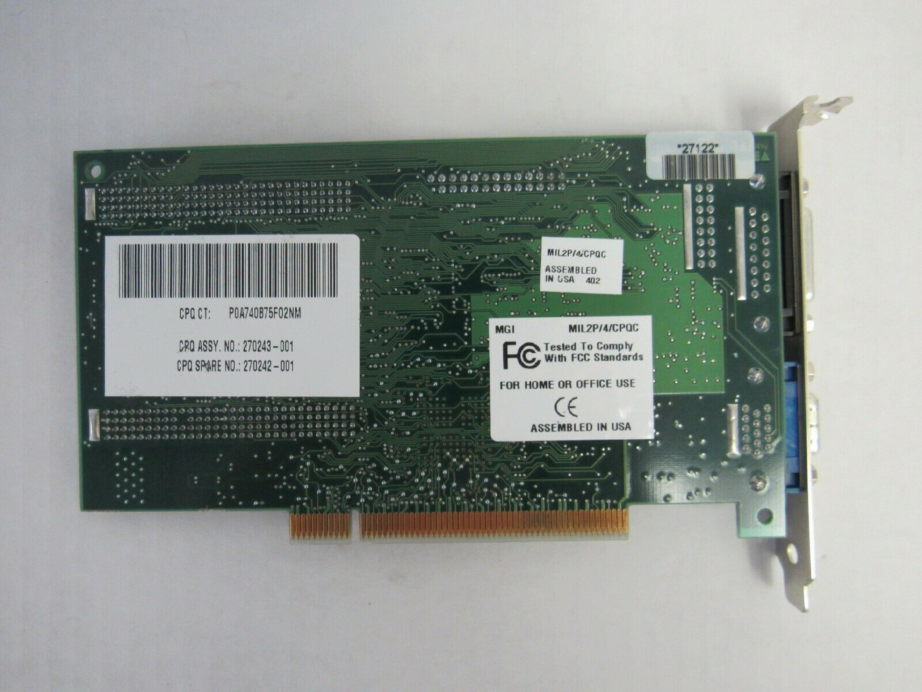 MATROX MIL2P/4/CPQC 4MB PCI VIDEO CARD TPV3026 MGA-2164WP-C