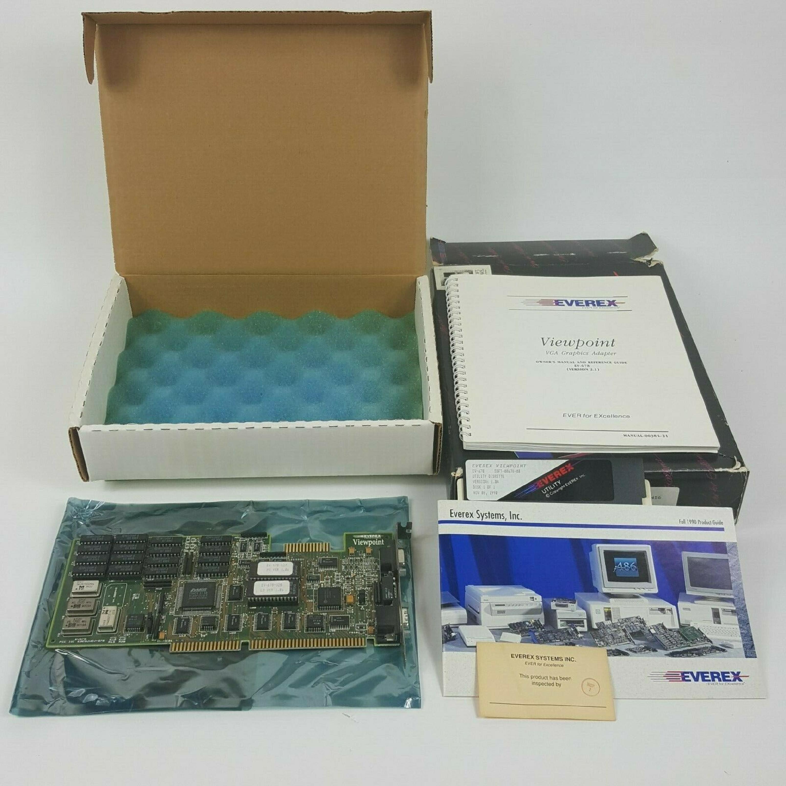 EVEREX EV678 TESTED GOOD, 16BIT ISA VGA, MGP, CGA, EGA VIDEO CARD