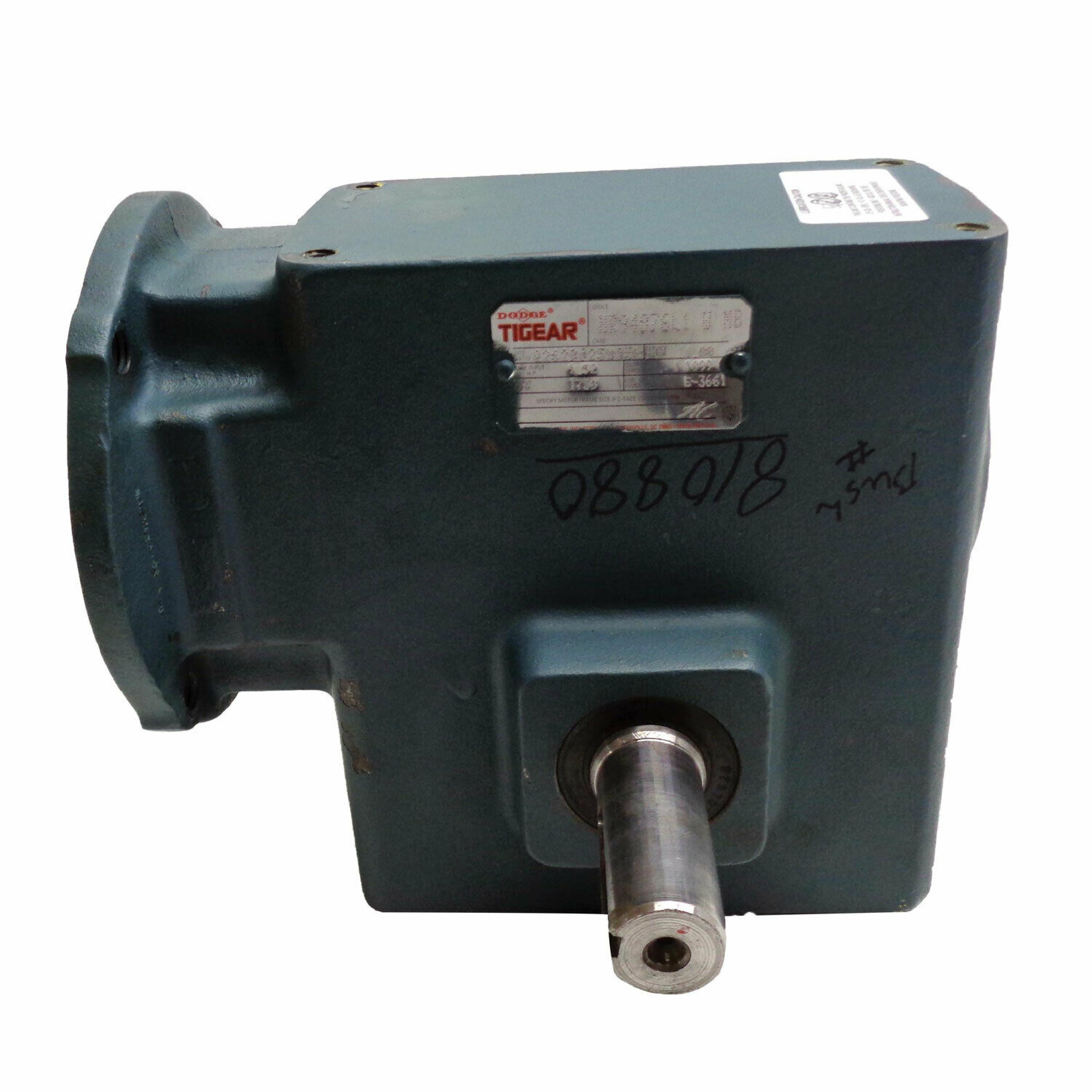 DODGE Q262B025M056L1 RIGHT ANGLE GEAR REDUCER 25:1 RATIO, 1750 INPUT RPM, OUTPUT TORQUE - 1099, MAX HP - 1.52, LUBRICATION - E-3661, SERVICE FACTOR 1.00