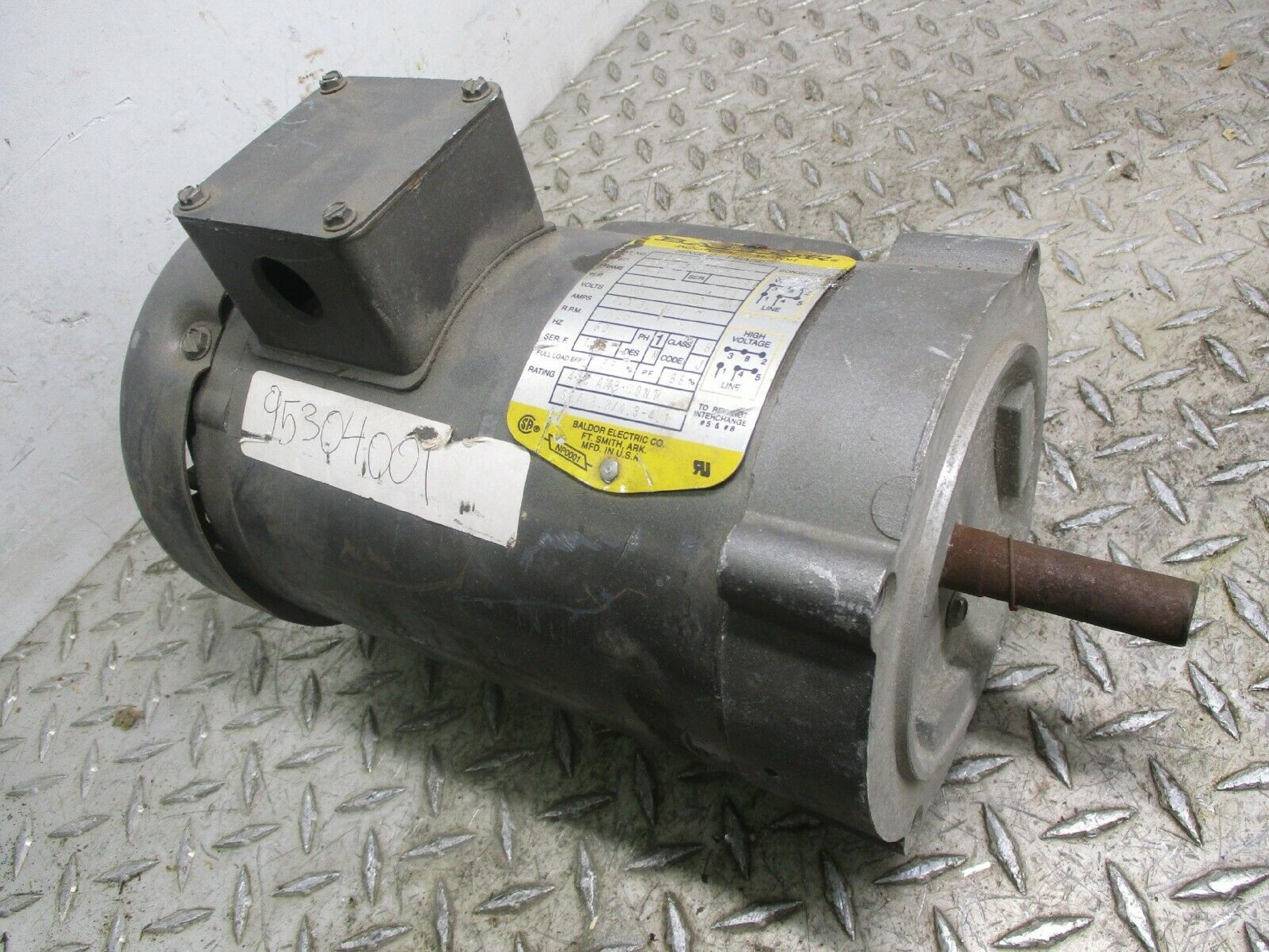 BALDOR VL3504 1 PHASE INDUSTRIAL MOTOR; 1/2HP; 1725 RPM; 115/208-230V; 60HZ; 7.8/4.1-3.9A; FRAME - 56C