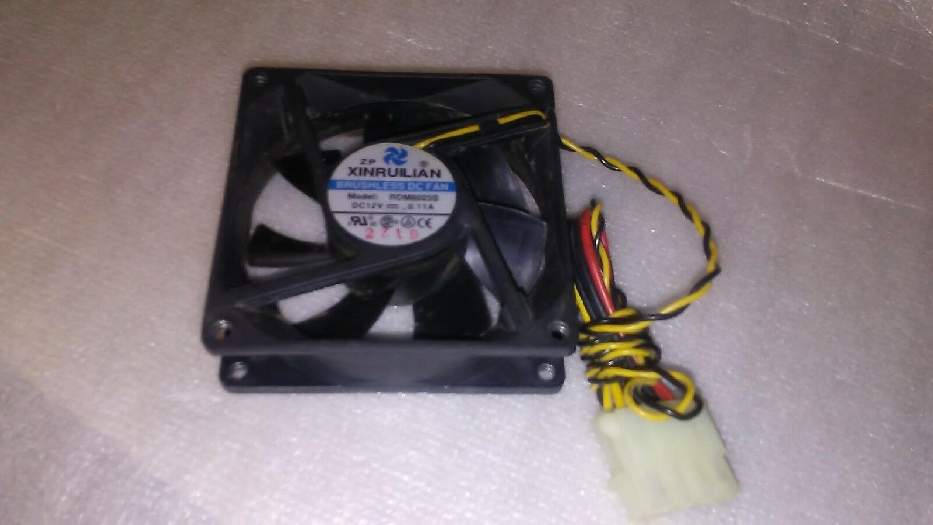 XINRUILIAN RDM8025S FAN 12VDC .11A 80MM BY 15MM 2WIRES WITH CUT CONNECTOR