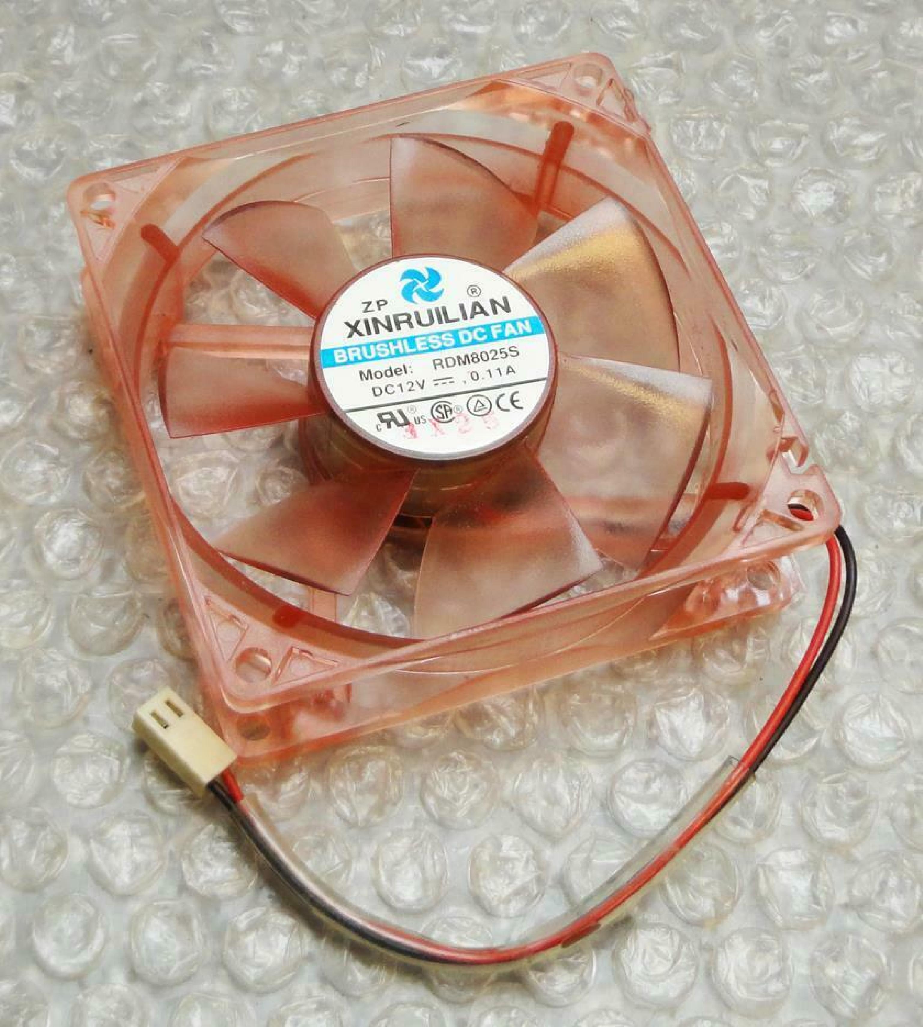 XINRUILIAN RDM8025S FAN 12VDC .11A 80MM BY 15MM 2WIRES WITH CUT CONNECTOR