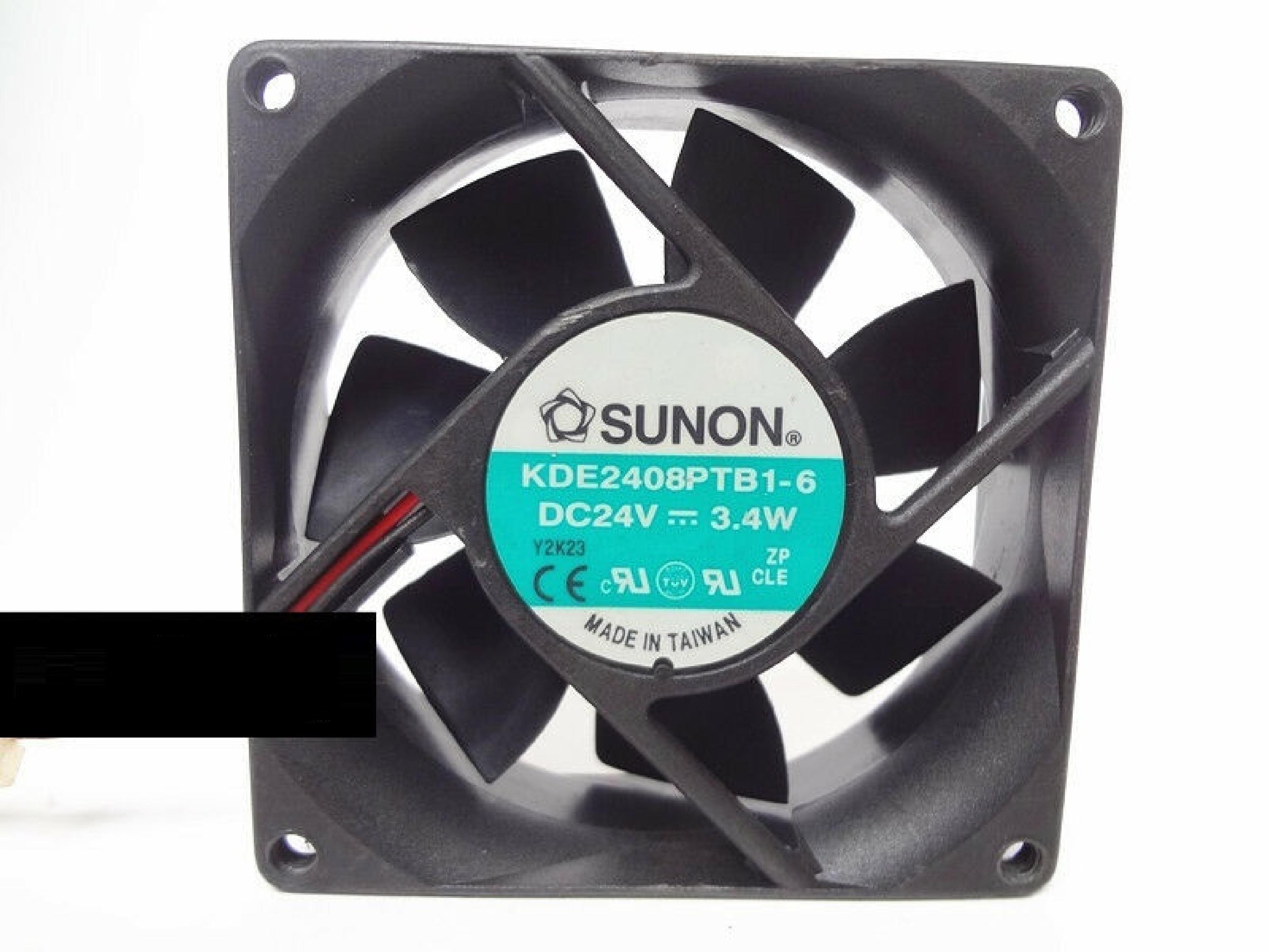 SUNON KDE2408PTB1-6 FAN 24V DC 3.4W 80MM BY 25MM 9INCH 2WIRE CABLE WITH 2PIN CONNECTOR