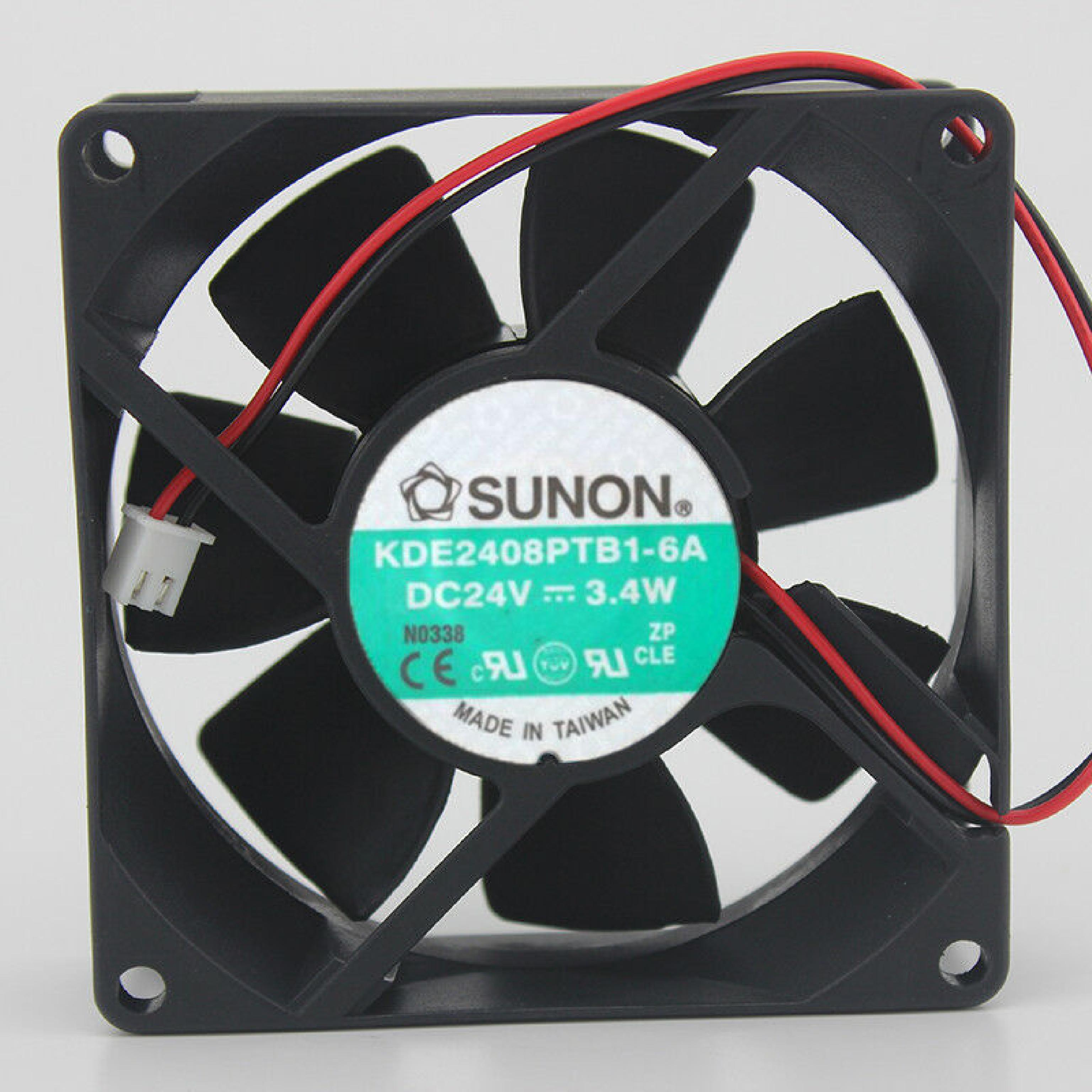 SUNON KDE2408PTB1-6 FAN 24V DC 3.4W 80MM BY 25MM 9INCH 2WIRE CABLE WITH 2PIN CONNECTOR