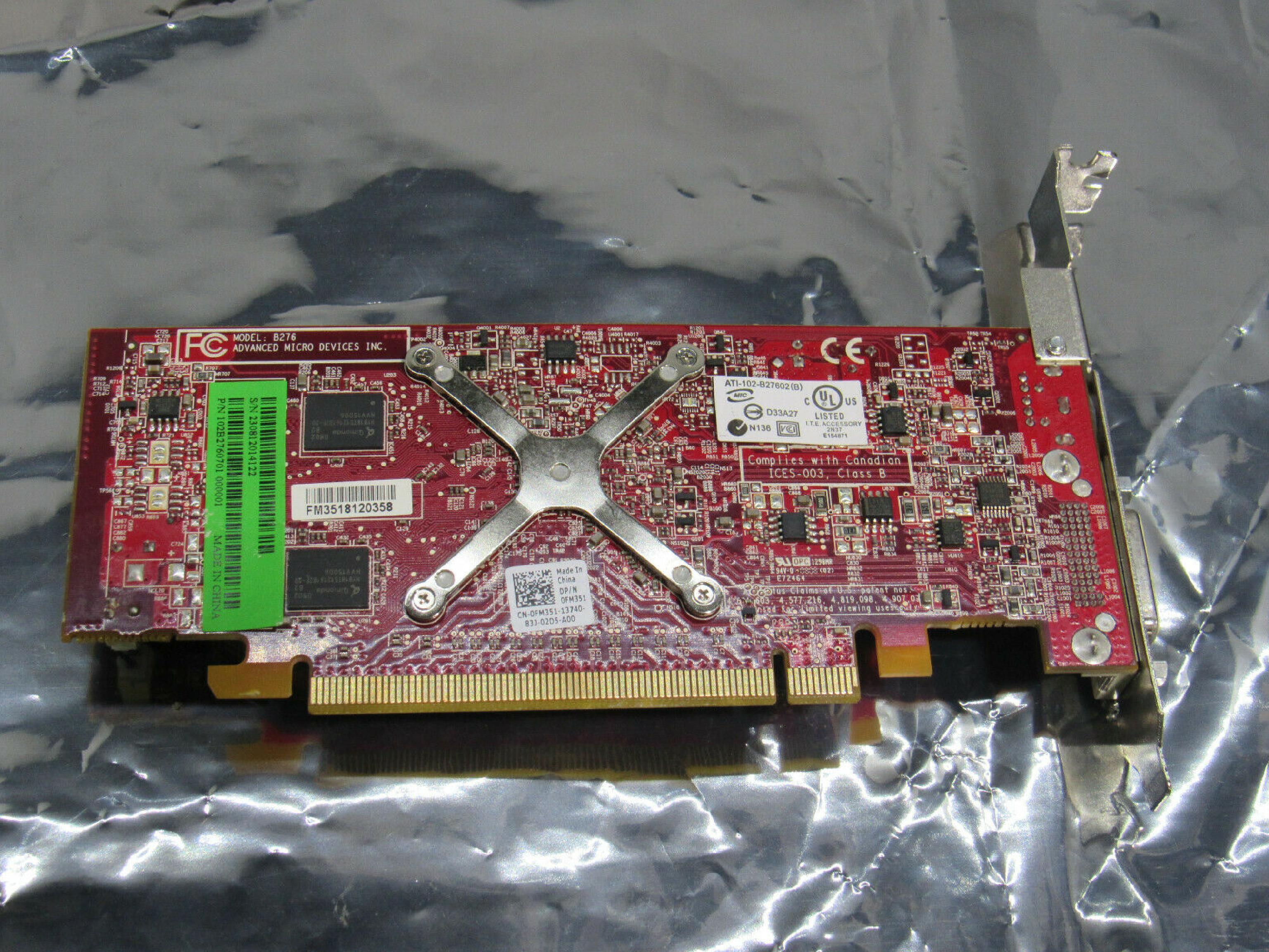 ATI 0FM351 256MB X2400 RADEON PRO DMS-59 AND SVIDEO OUTPUTS PCI-E VIDEO CARD