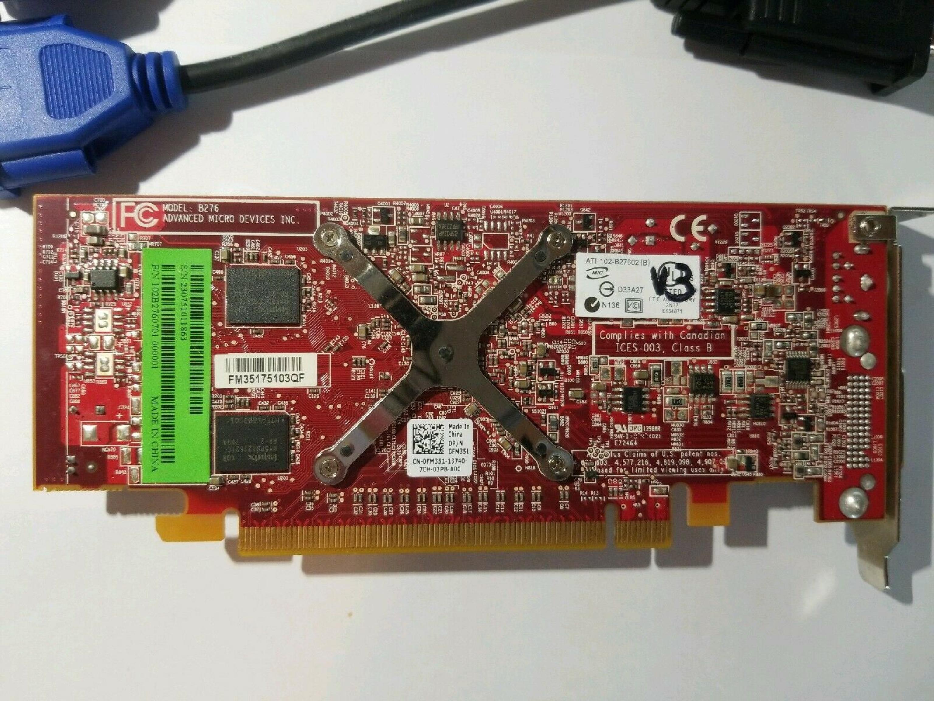 ATI B276 256MB X2400 RADEON PRO DMS-59 AND SVIDEO OUTPUTS PCI-E VIDEO CARD