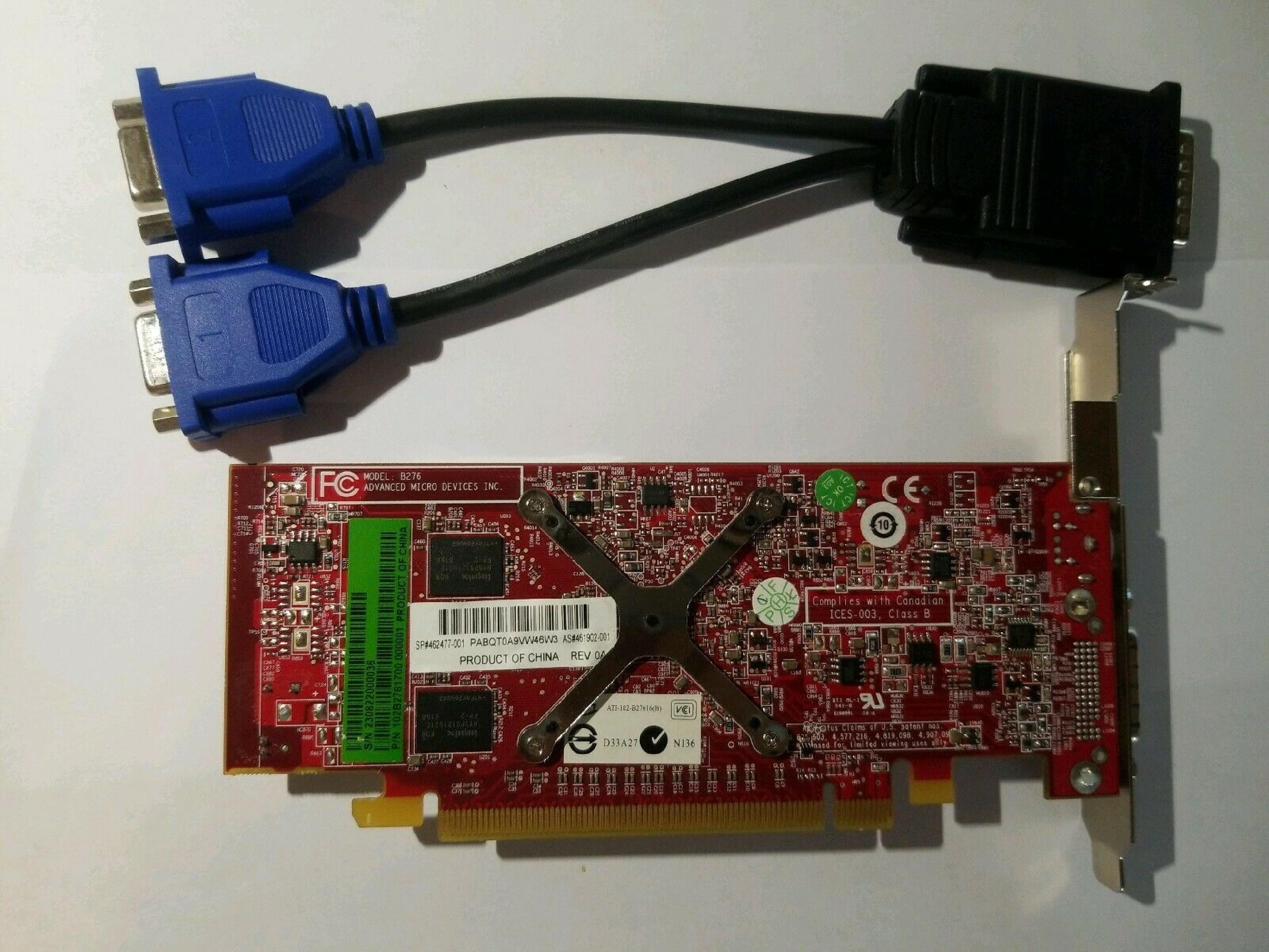 ATI B276 256MB X2400 RADEON PRO DMS-59 AND SVIDEO OUTPUTS PCI-E VIDEO CARD