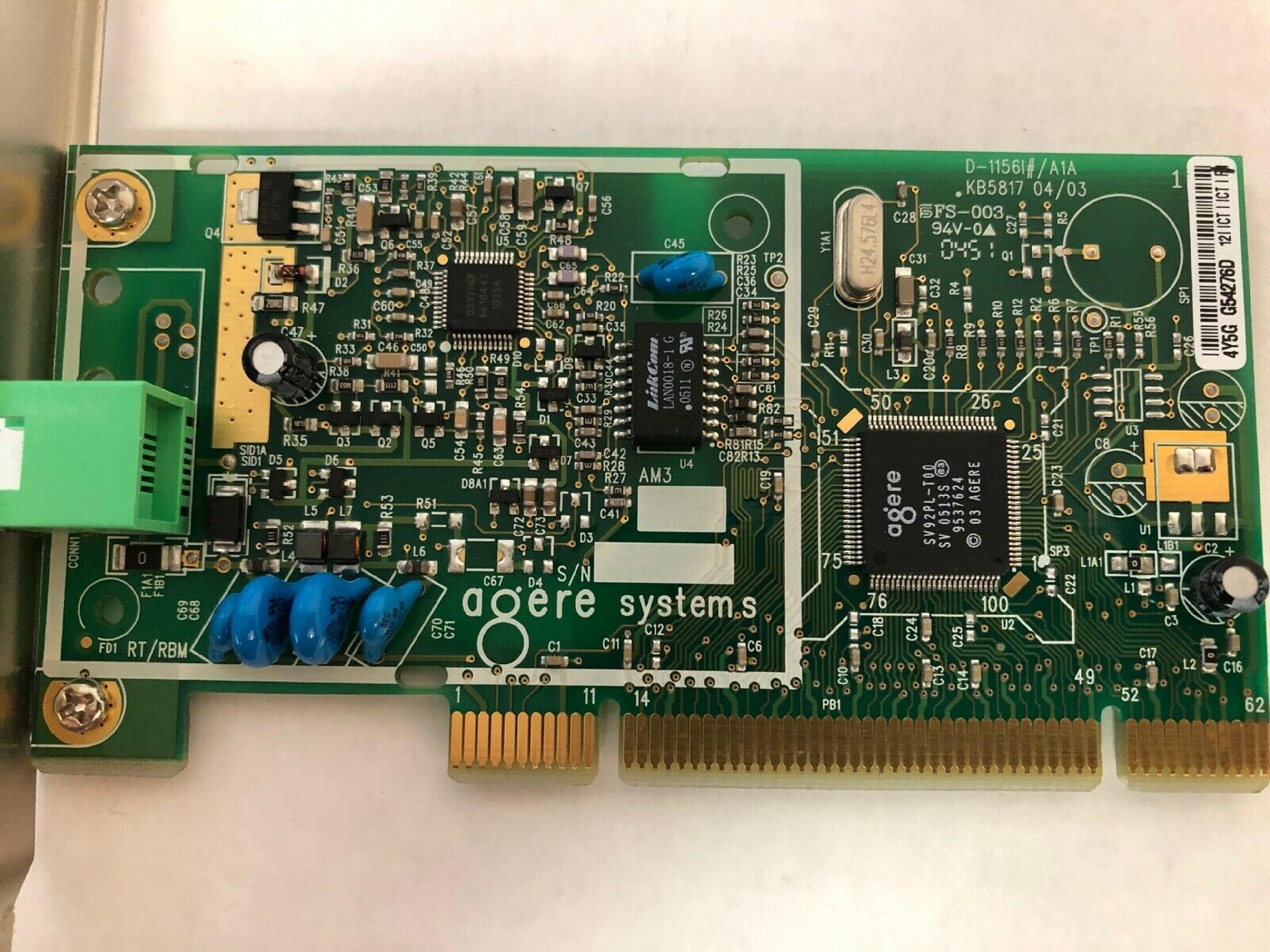 AGERE D-1156I#/A1A PCI MODEM