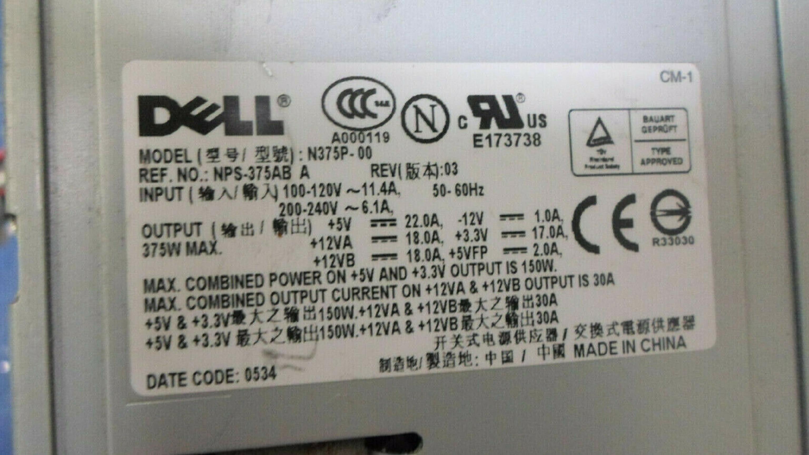 DELL 0K8956 POWER SUPPLY