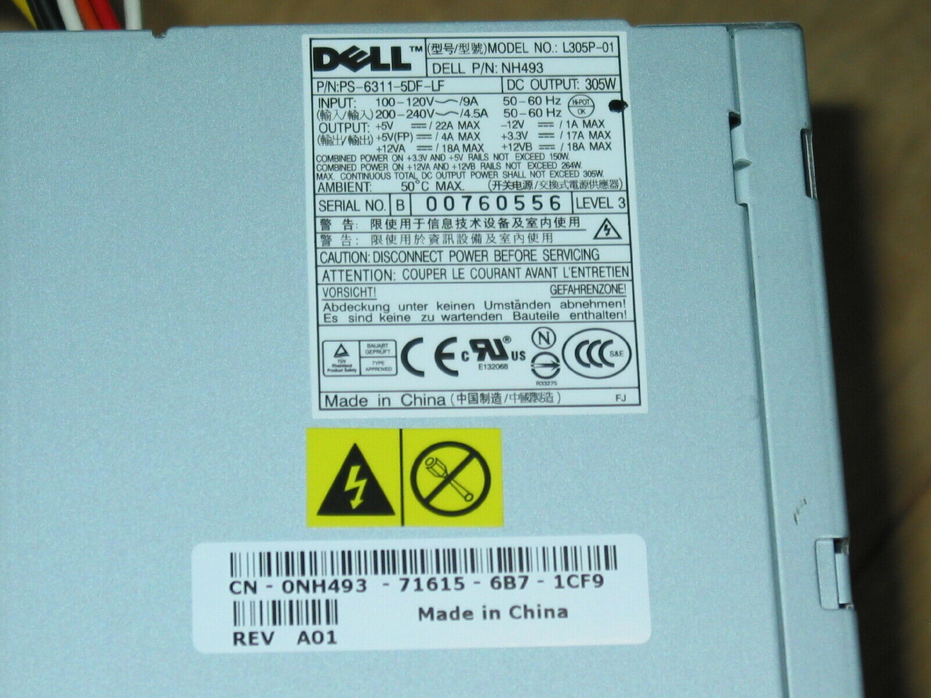 DELL L305P-00 POWER SUPPLY 305 WATT