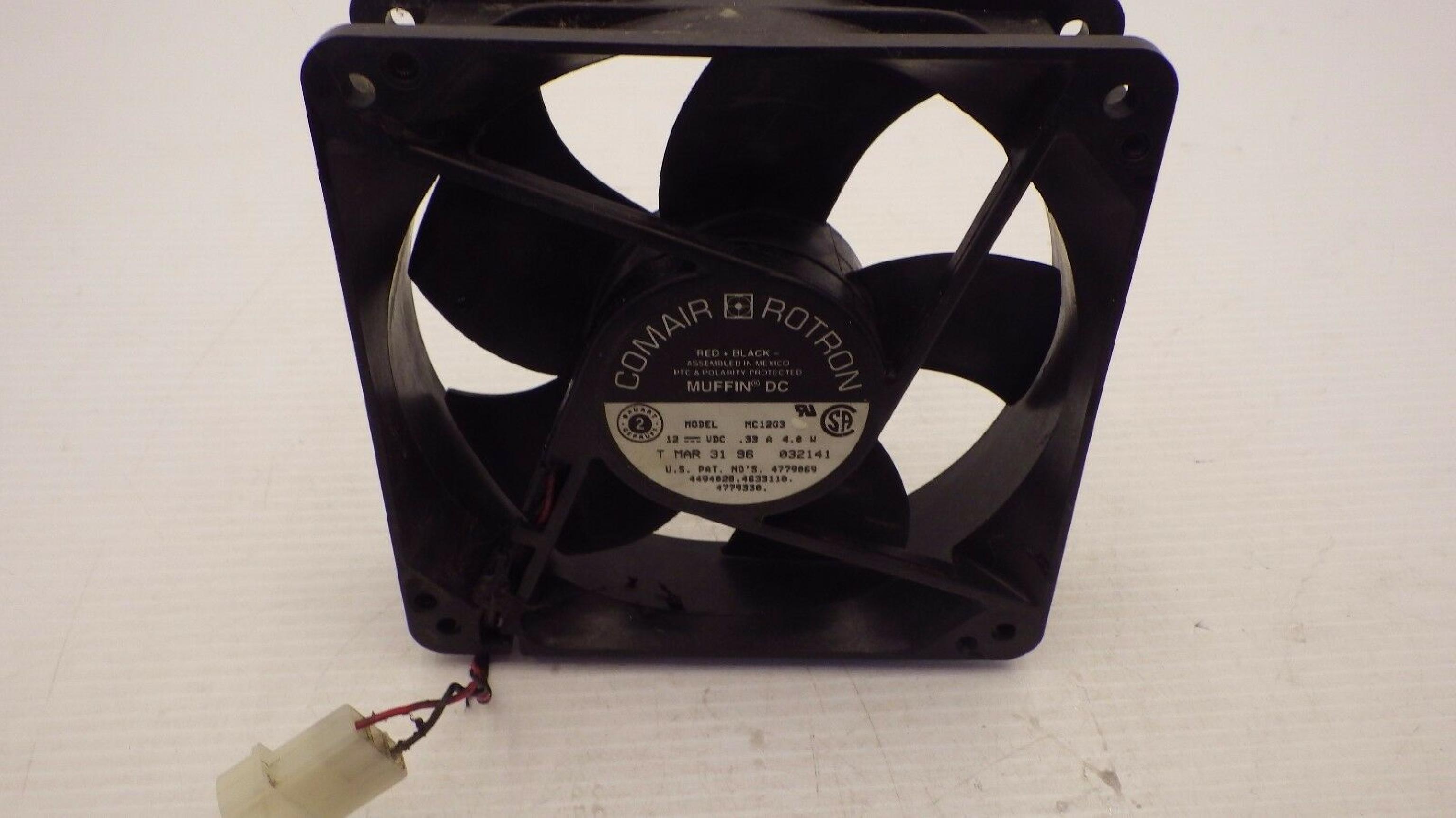 COMAIR ROTRON / EG&G ROTRON MC12G3 FAN DC 12V .33A 4W 119MM BY 32MM 2WIRE CABLE WITH CUT ENDS 12VDC 119M