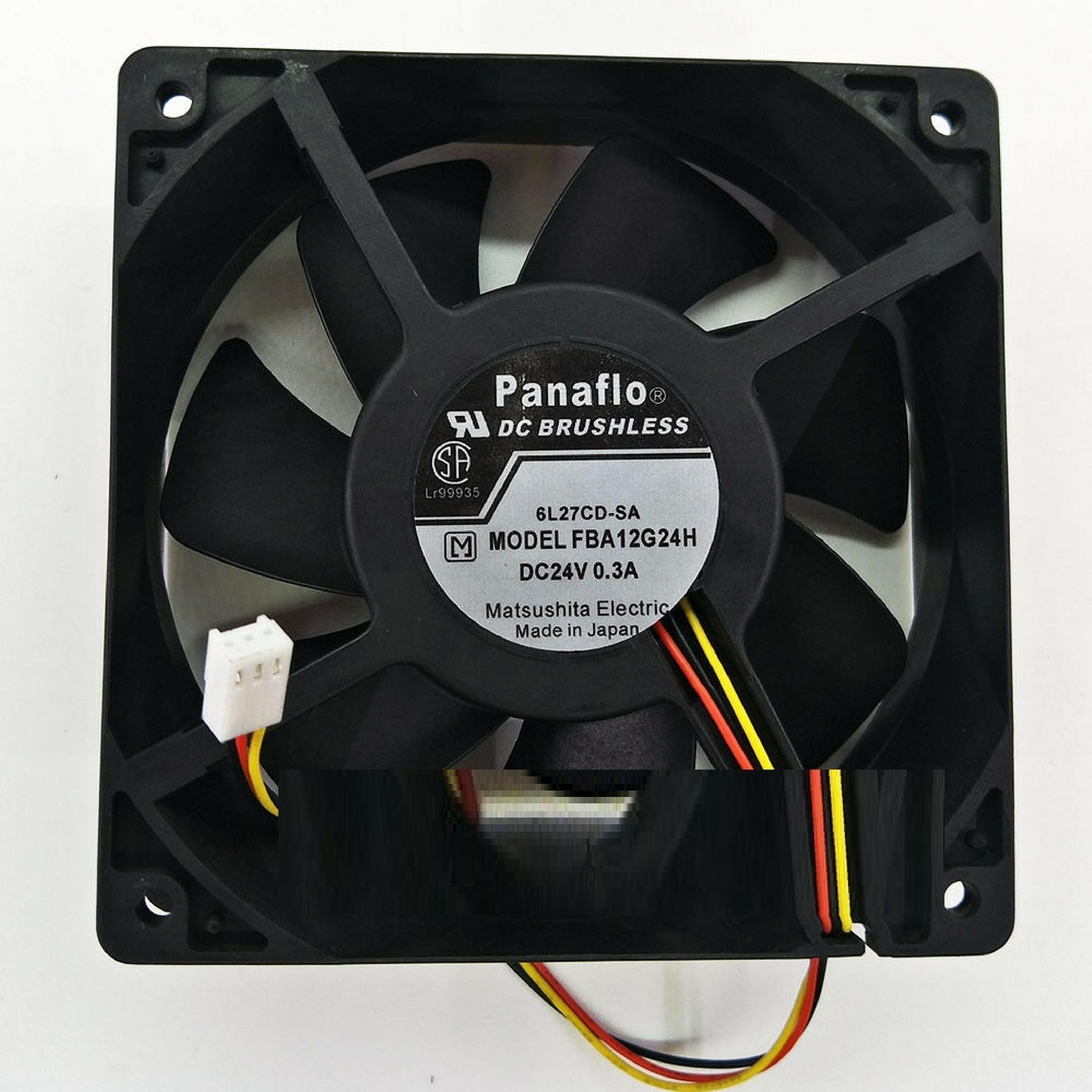 NMB-MAT / PANAFLO / NMB-MAT MINEBEA FBA12G24H FAN DC 24V .3A 119MM BY 38MM 2WIRE 6INCH CABLE WITH 2PIN IDC CONNECTOR 24VDC 120MM 3PIN CON