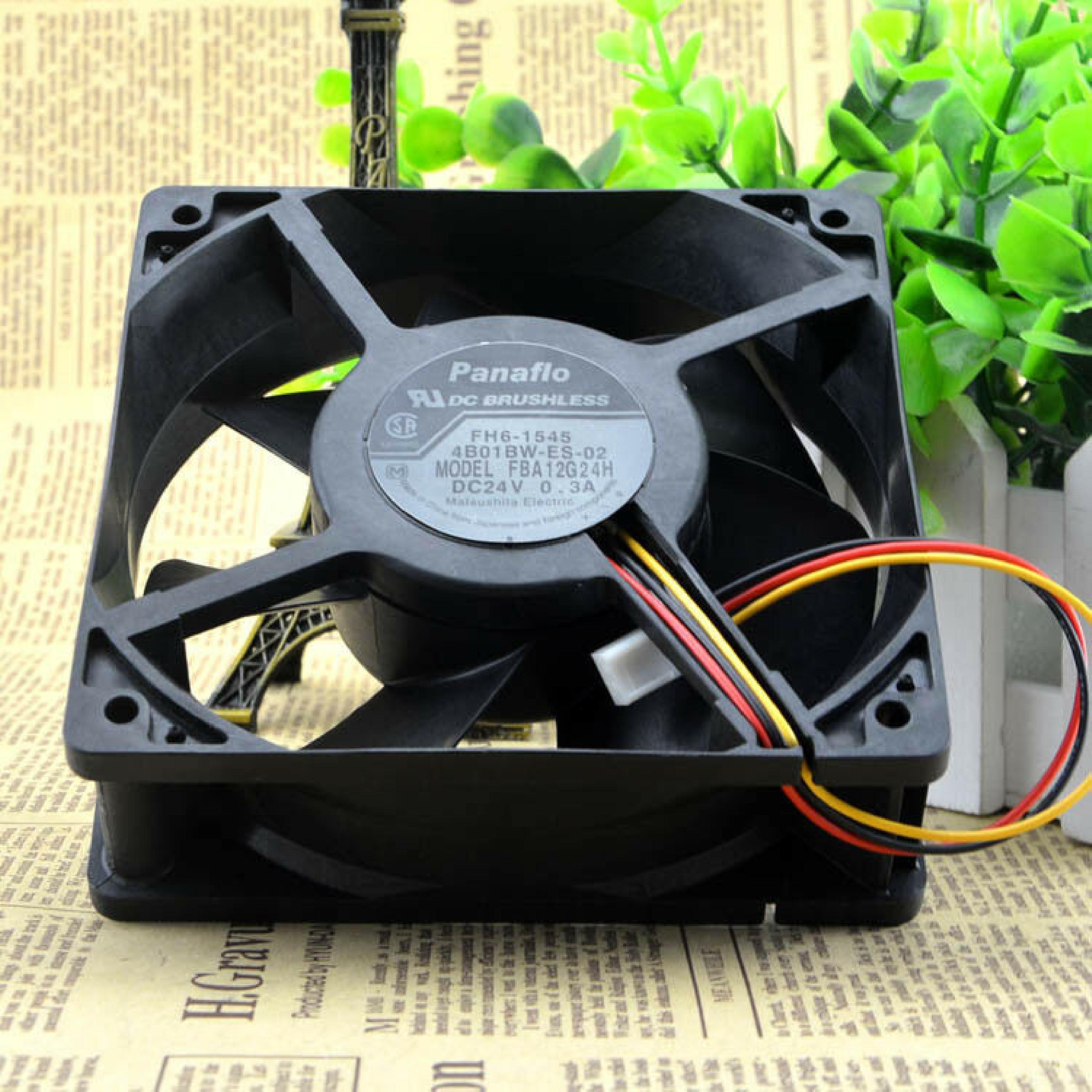 NMB-MAT / PANAFLO / NMB-MAT MINEBEA FBA12G24H FAN DC 24V .3A 119MM BY 38MM 2WIRE 6INCH CABLE WITH 2PIN IDC CONNECTOR 24VDC 120MM 3PIN CON