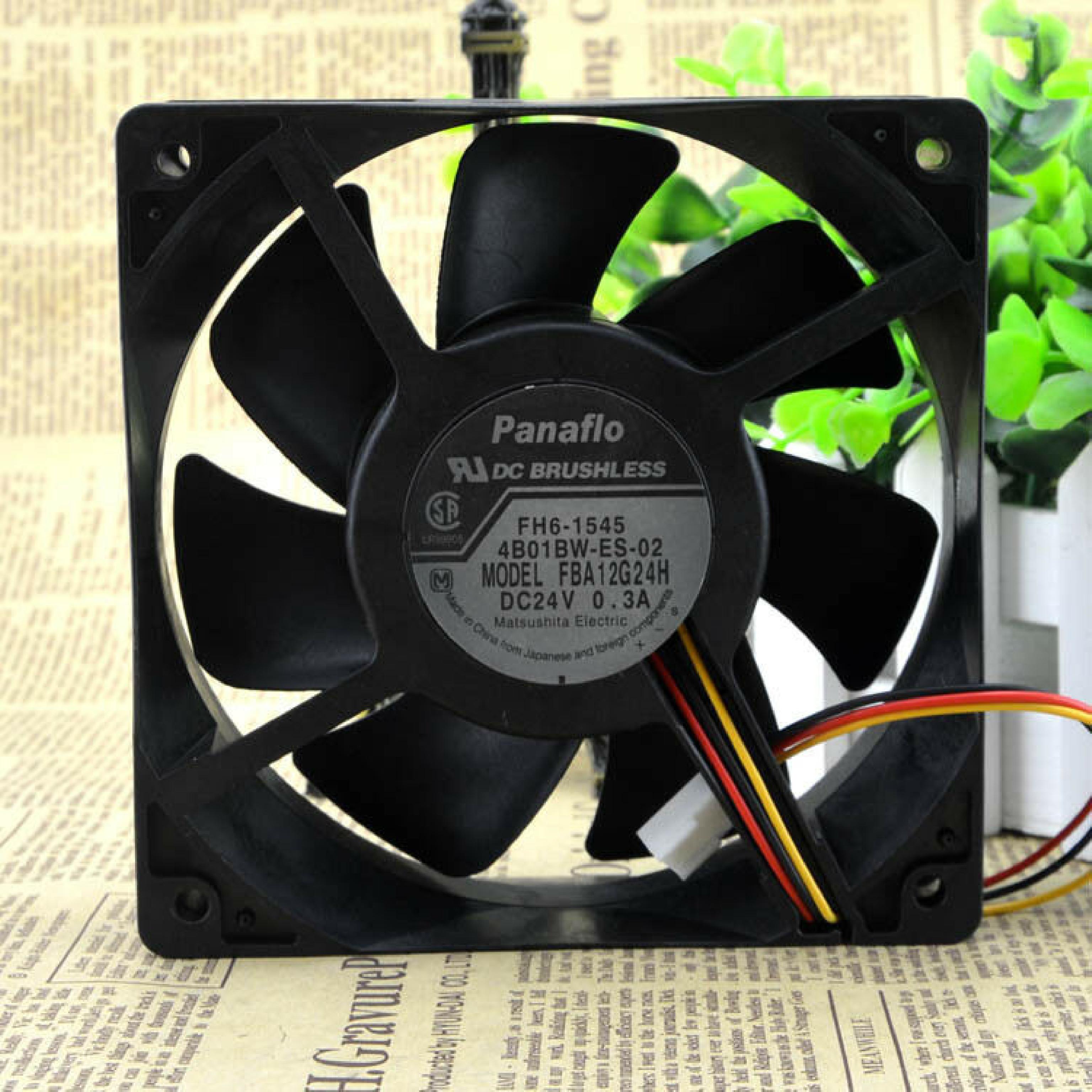 NMB-MAT / PANAFLO / NMB-MAT MINEBEA FBA12G24H FAN DC 24V .3A 119MM BY 38MM 2WIRE 6INCH CABLE WITH 2PIN IDC CONNECTOR 24VDC 120MM 3PIN CON