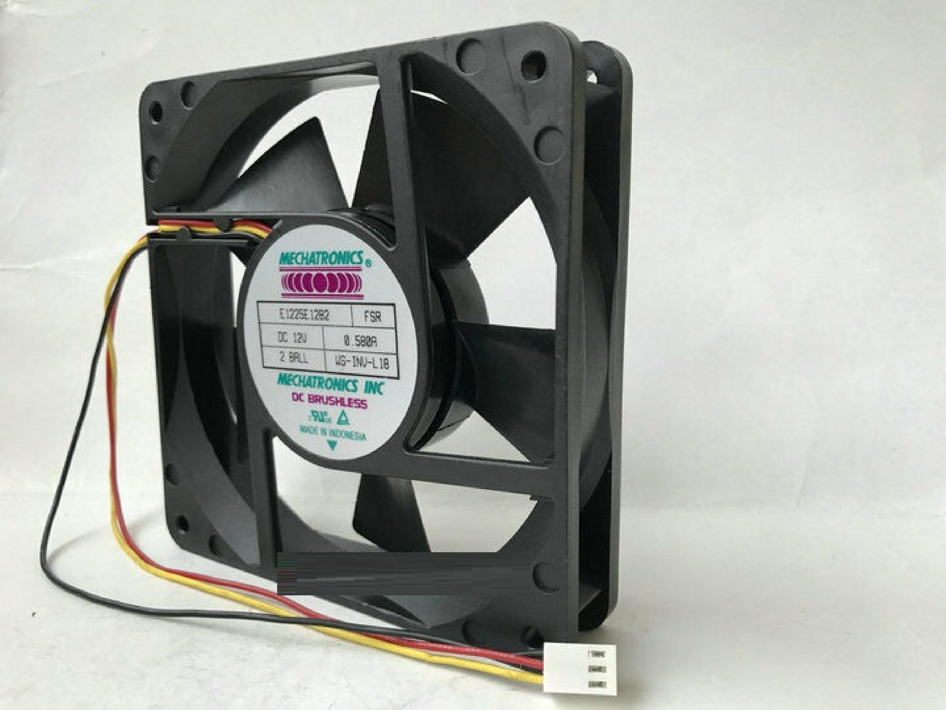 MECHATRONICS E1225E12B2 FAN DC 12V .58A 119MM BY 25MM 3WIRE CABLE WITH CUT ENDS