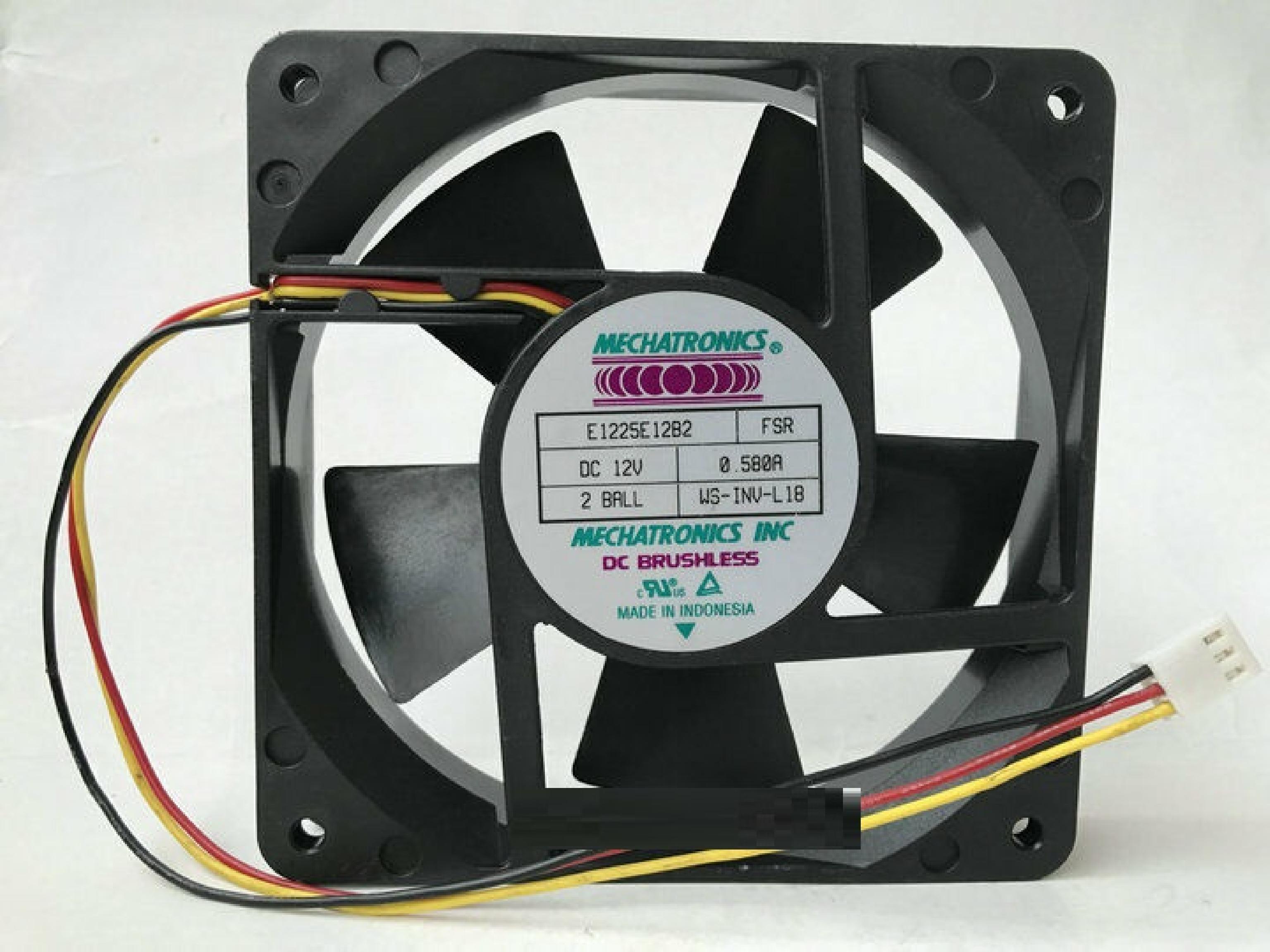 MECHATRONICS E1225E12B2 FAN DC 12V .58A 119MM BY 25MM 3WIRE CABLE WITH CUT ENDS