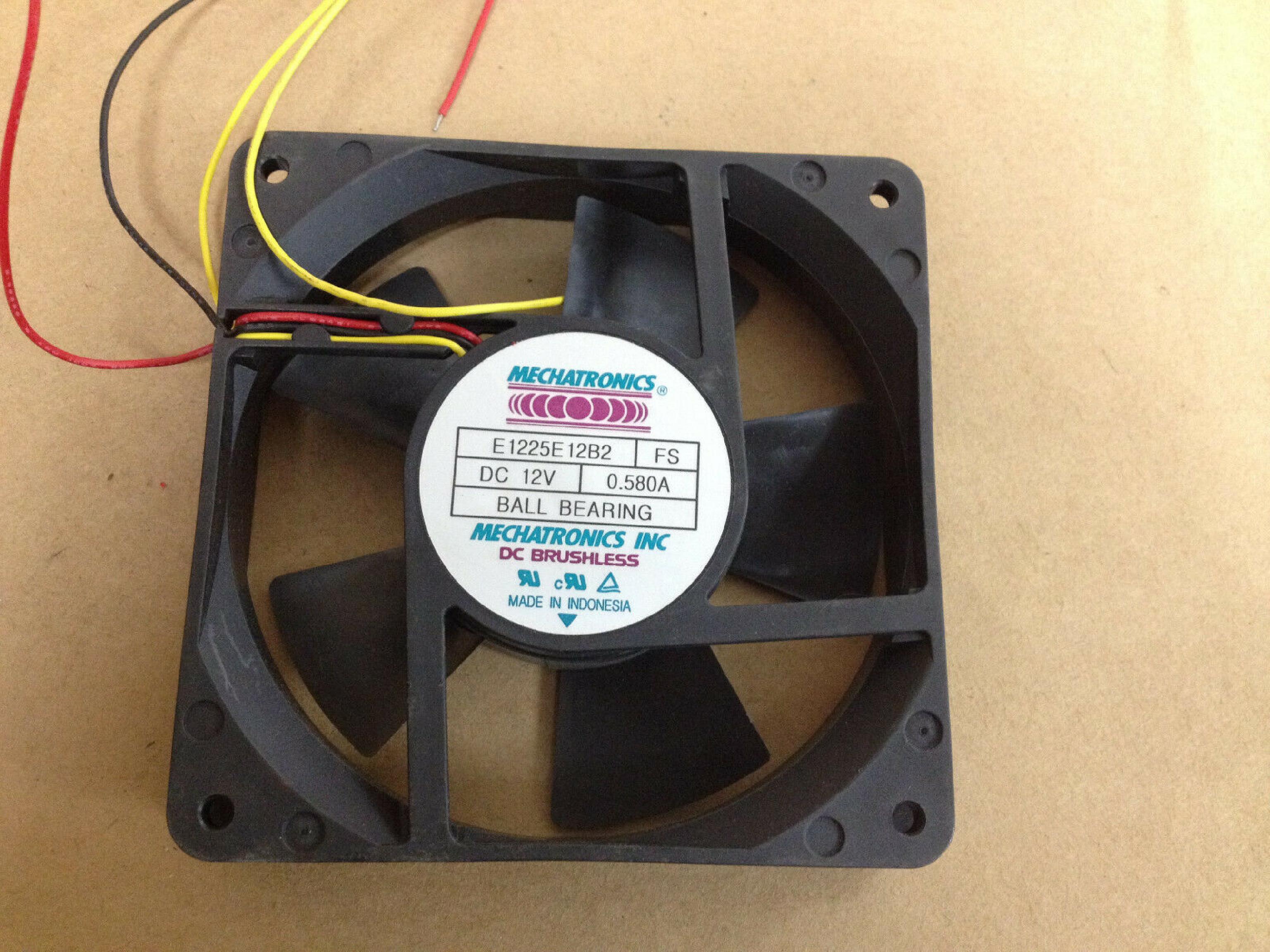 MECHATRONICS E1225E12B2 FAN DC 12V .58A 119MM BY 25MM 3WIRE CABLE WITH CUT ENDS