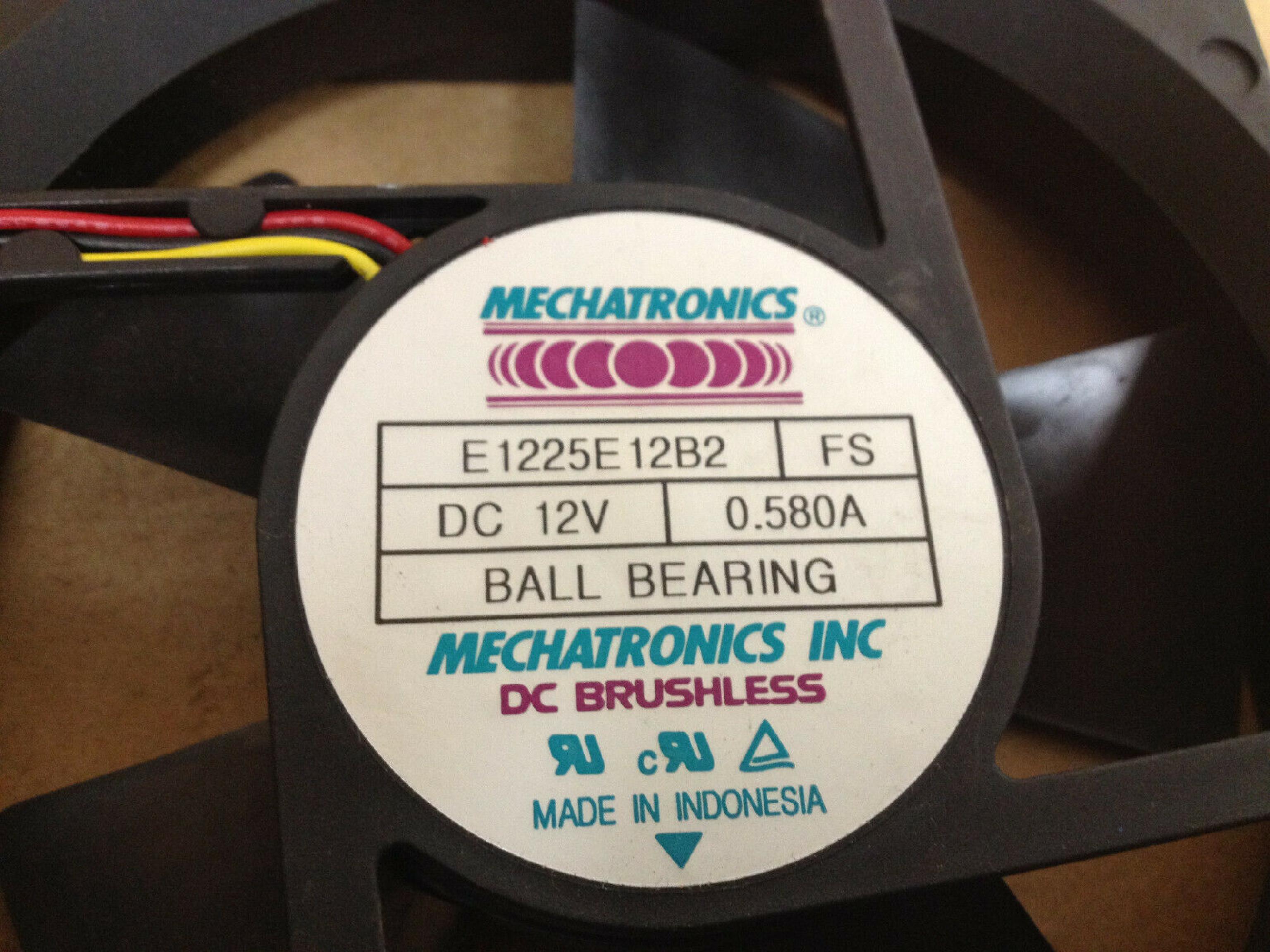 MECHATRONICS E1225E12B2 FAN DC 12V .58A 119MM BY 25MM 3WIRE CABLE WITH CUT ENDS