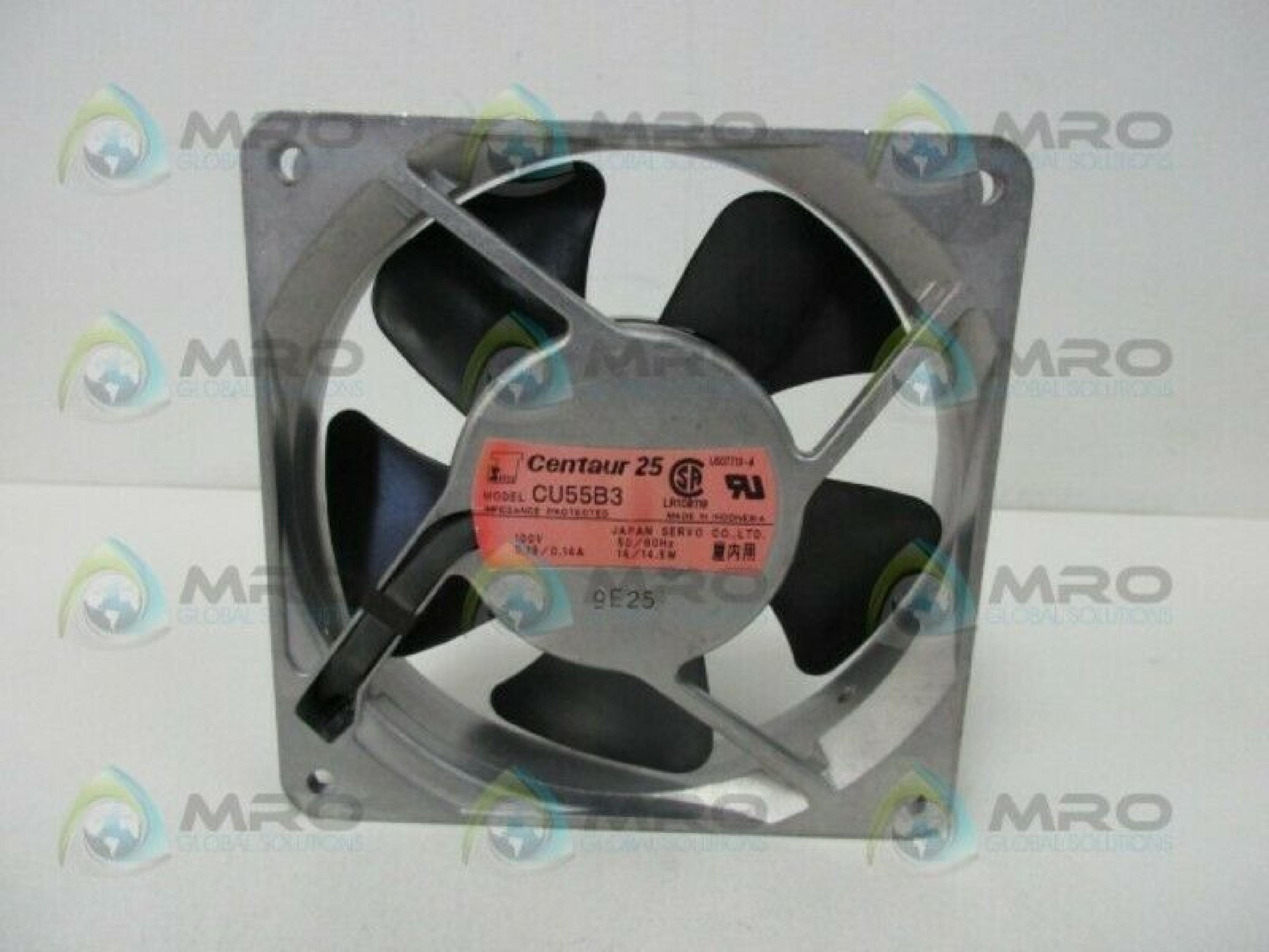 CENTAUR CU55B3 FAN 100VAC .19A 119MM BY 25MM 2WIRE CUT CABLES ALUMINUM & BRACKET