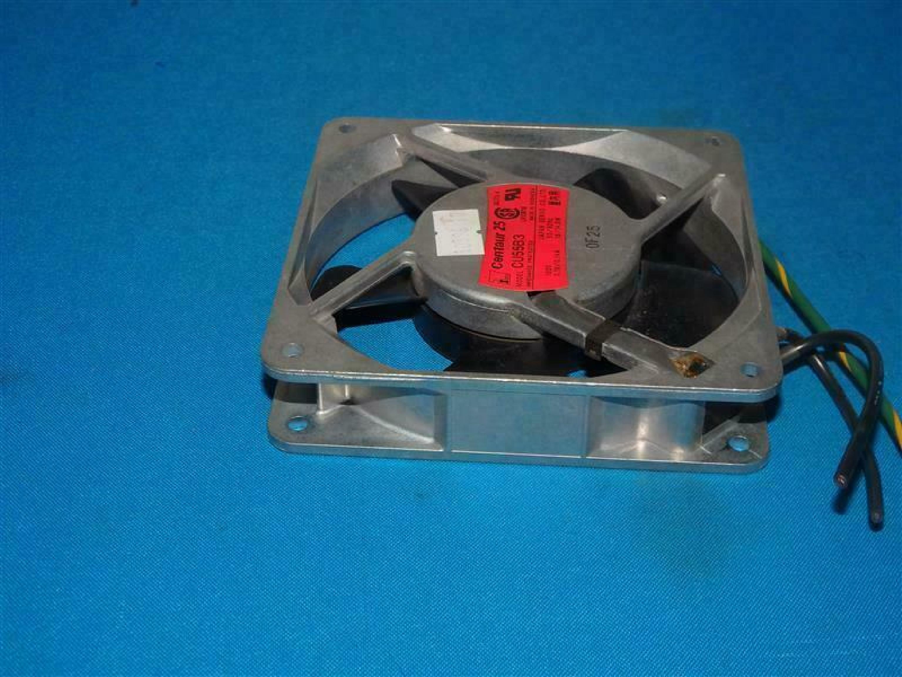 CENTAUR CU55B3 FAN 100VAC .19A 119MM BY 25MM 2WIRE CUT CABLES ALUMINUM & BRACKET