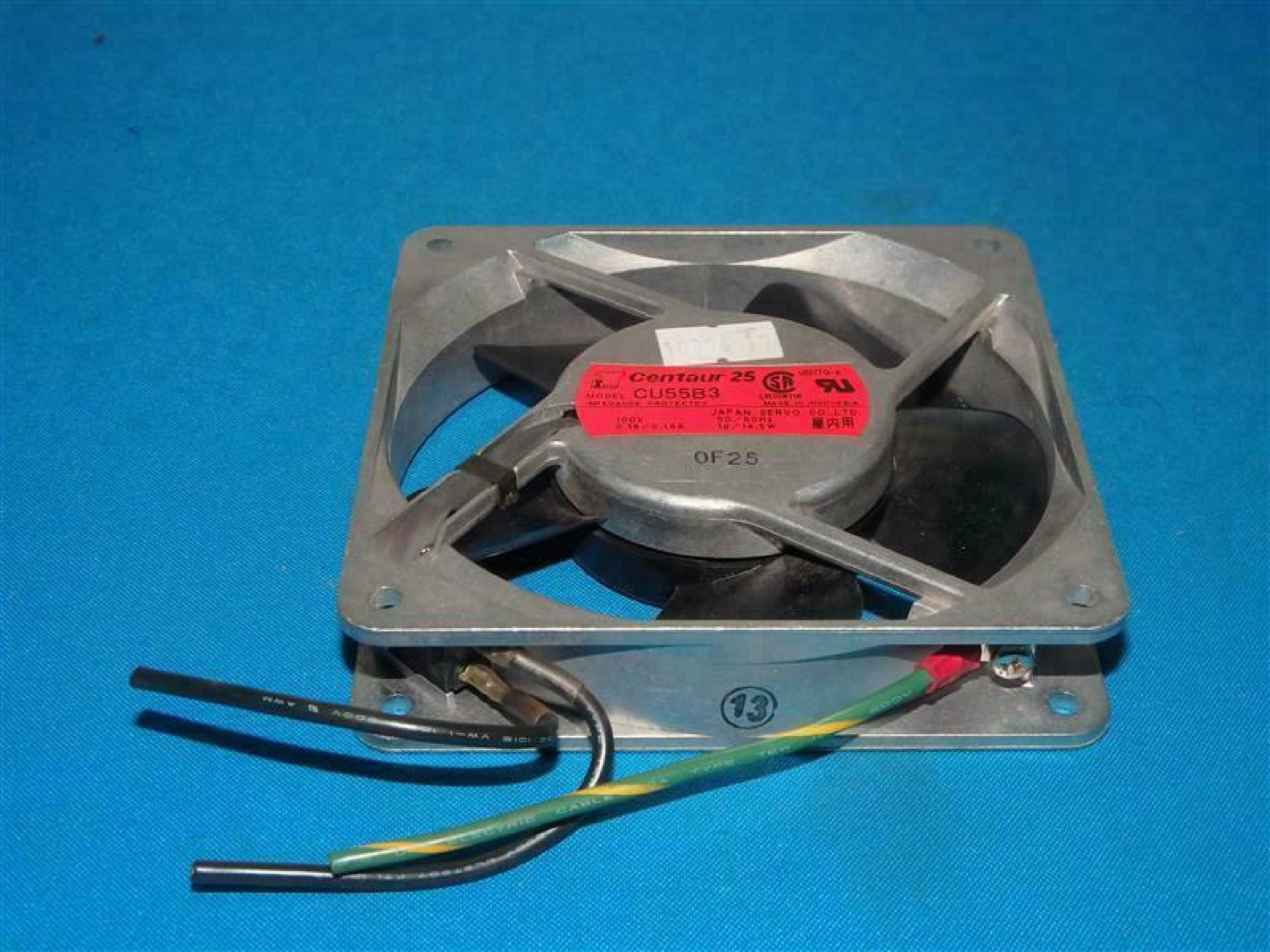 CENTAUR CU55B3 FAN 100VAC .19A 119MM BY 25MM 2WIRE CUT CABLES ALUMINUM & BRACKET