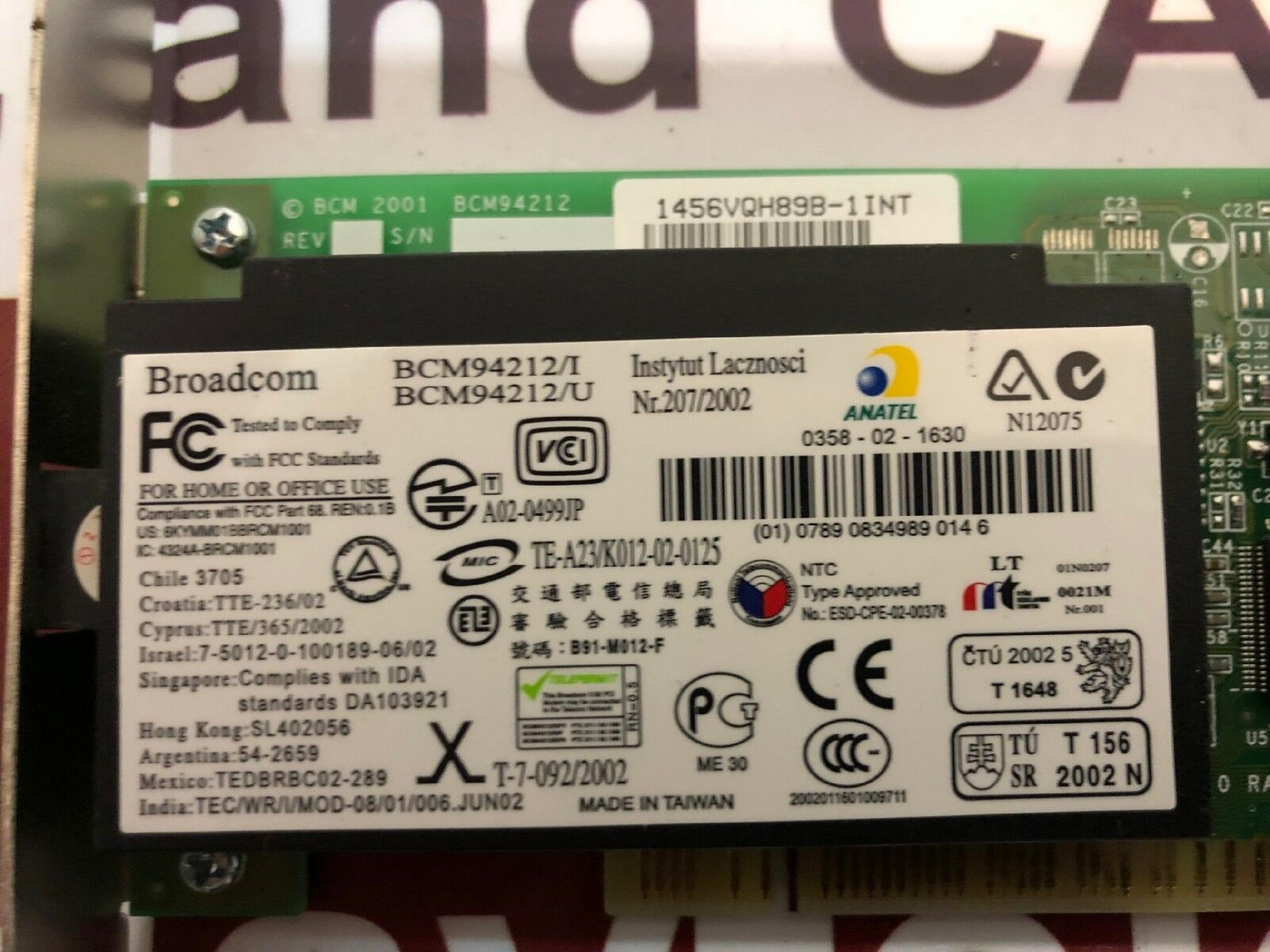 BROADCOM BCM94212/I PCI MODEM