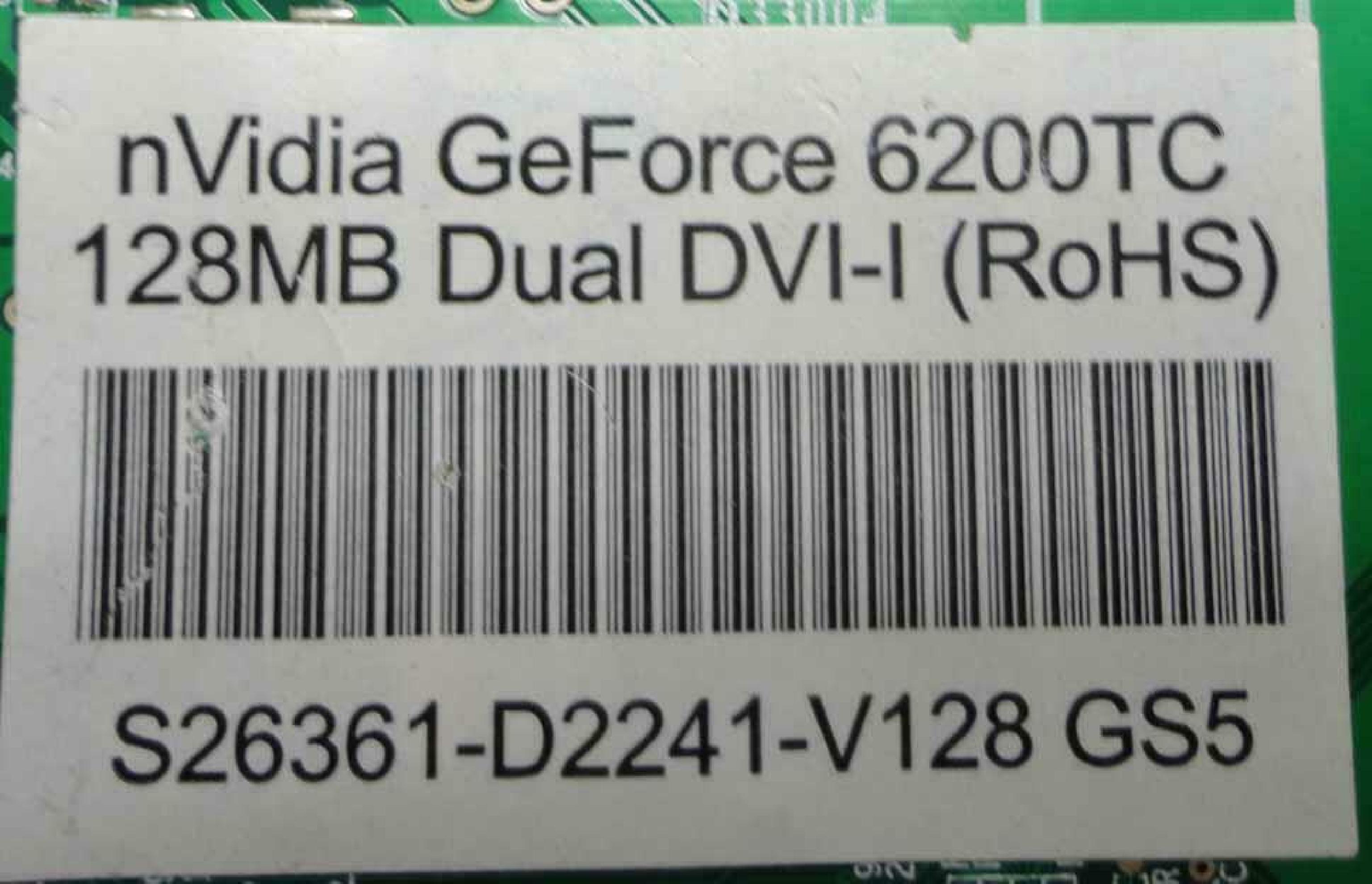 NVIDIA 6200TC E-GEFORCE 64MB PCI EXPRESS PCI-E VGA DVI SVIDEO