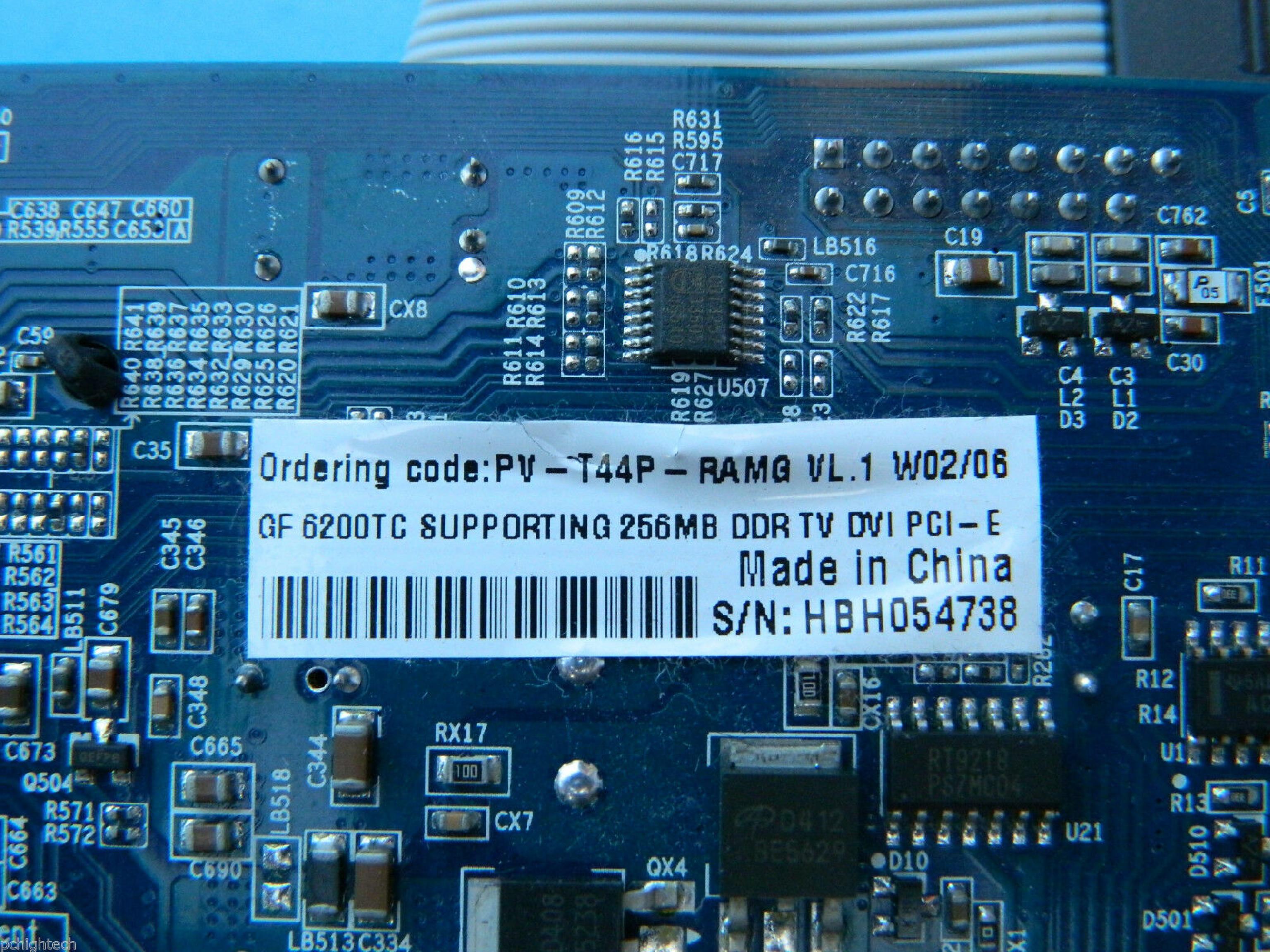 NVIDIA 6200TC E-GEFORCE 64MB PCI EXPRESS PCI-E VGA DVI SVIDEO