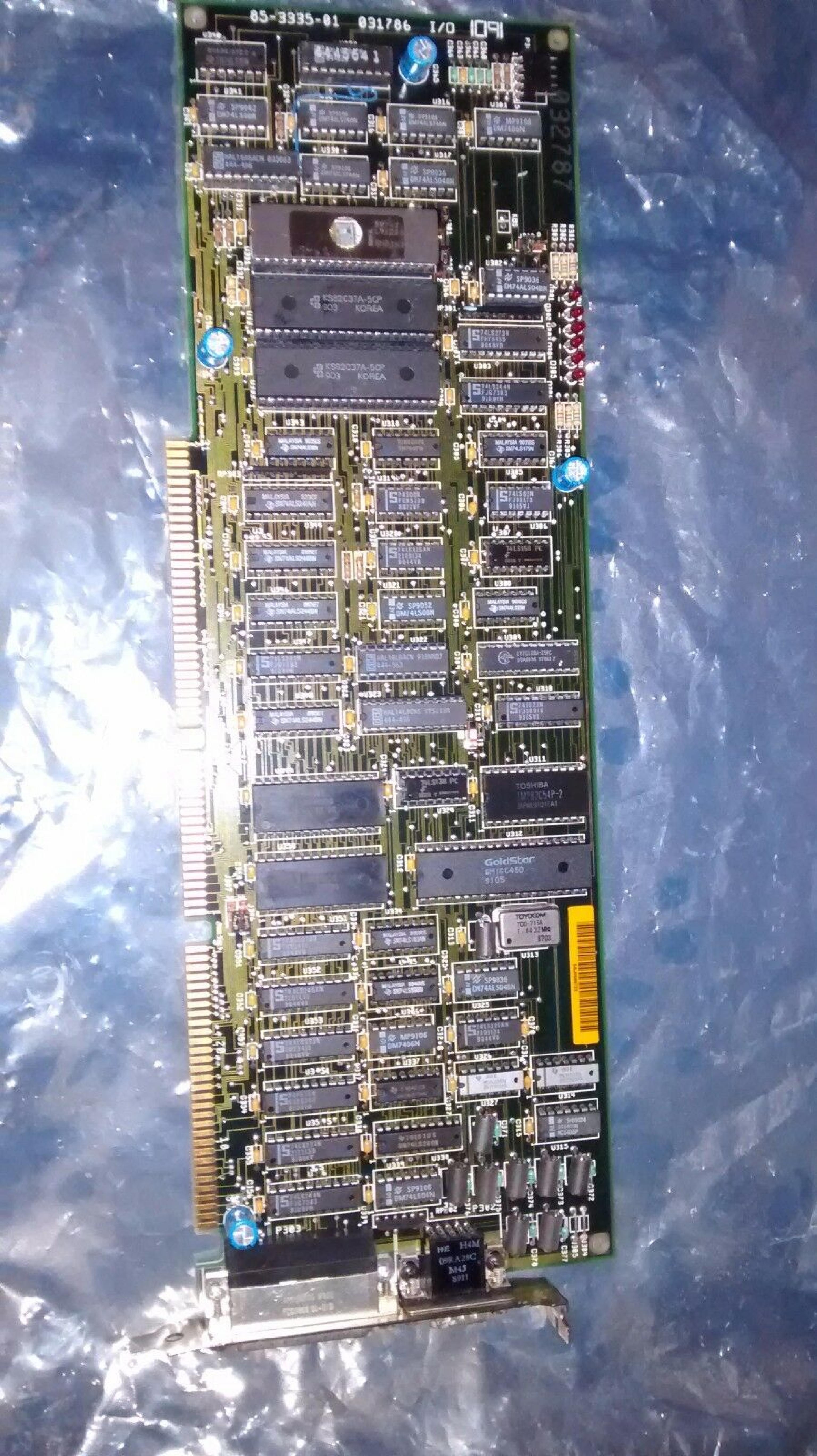 ZENITH DATA SYSTEMS 85-3335-01 IO BOARD WITH 9PIN SERIAL, 25PIN PARALLEL