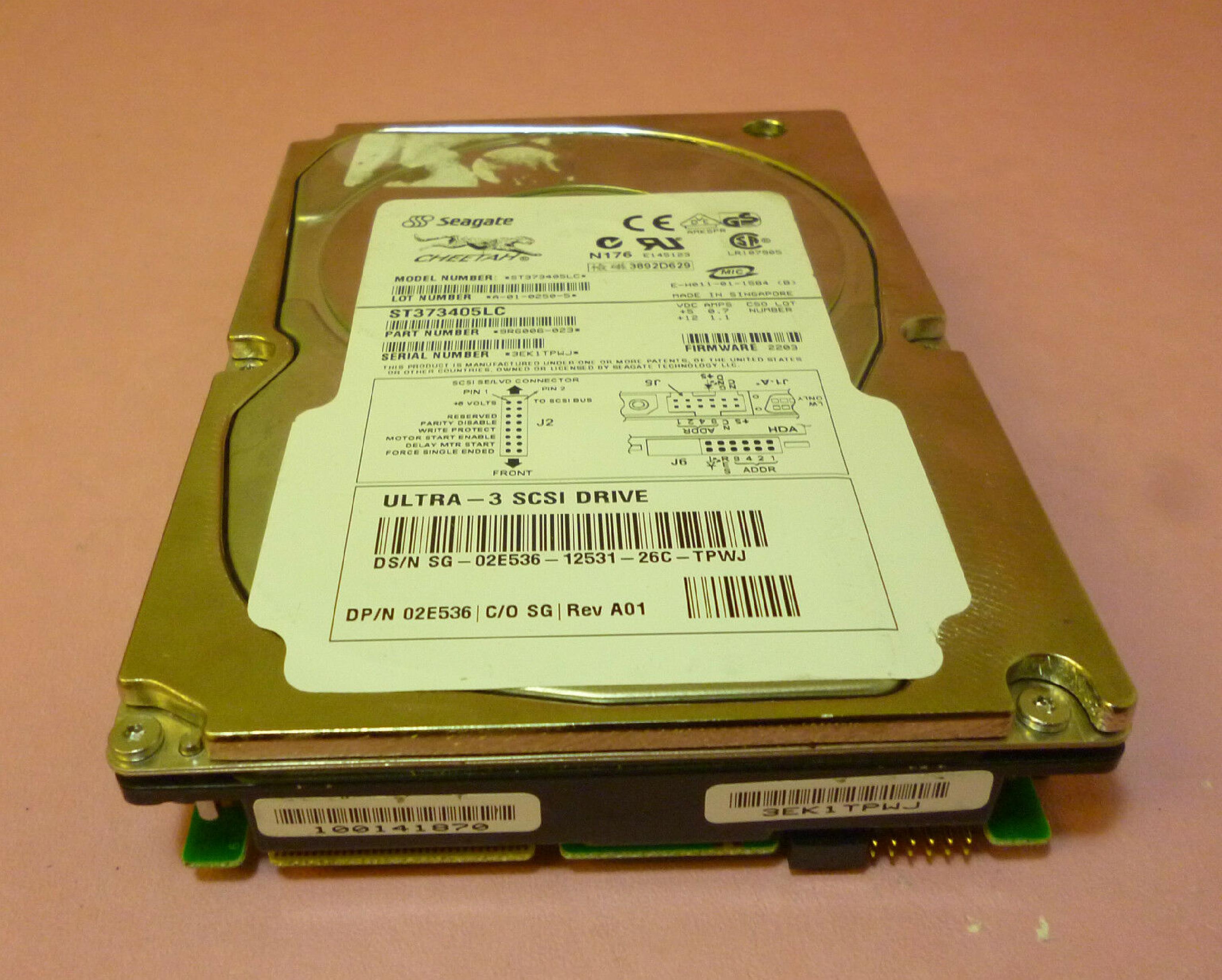 DELL 02E536 73GB U320 SCSI HOTPLUG 10K RPM FIRMWARE 2203