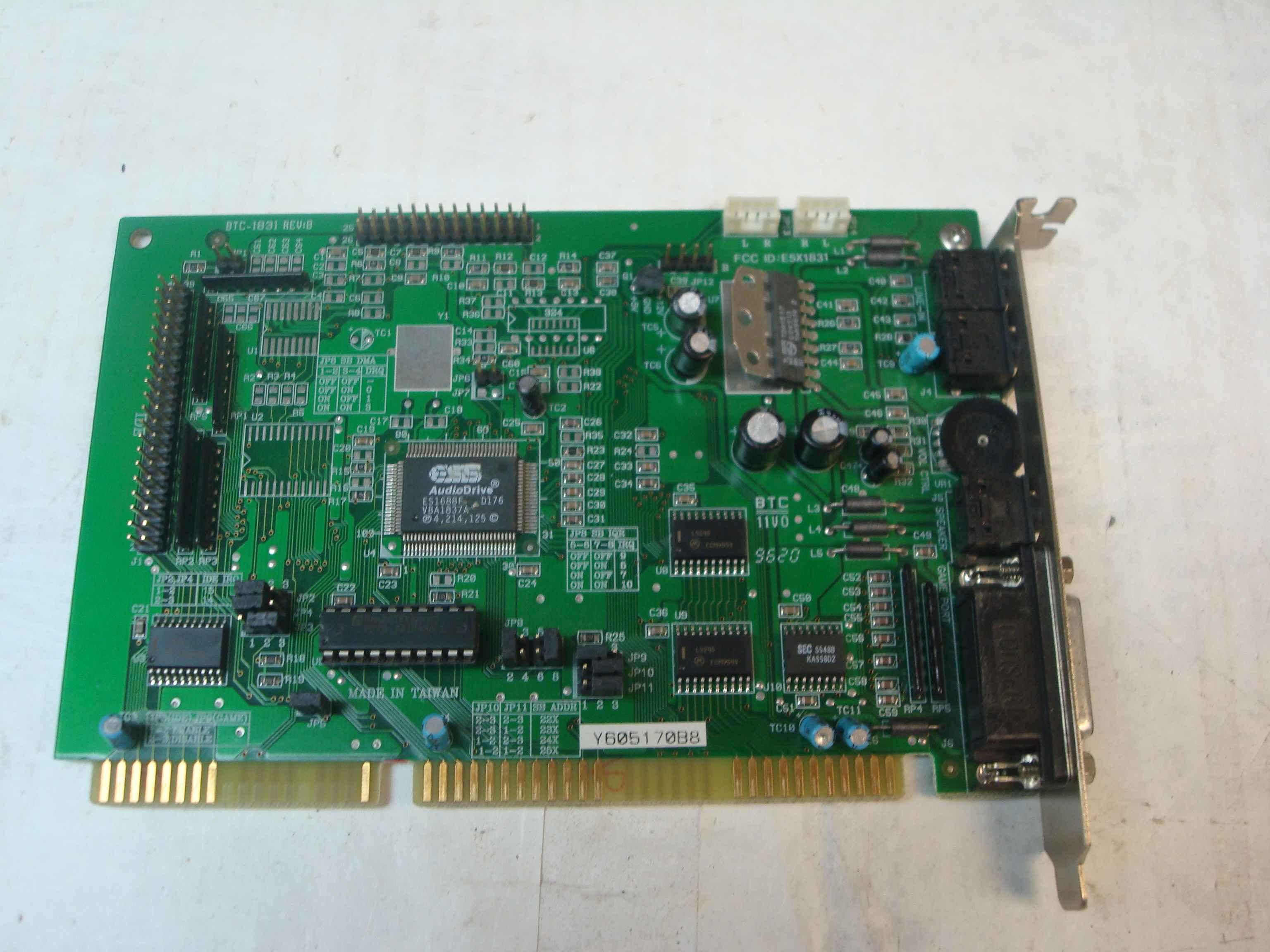 BTC 6045800010 SOUND CARD 16 BIT ISA ESS AUDIODRIVE ES1688F