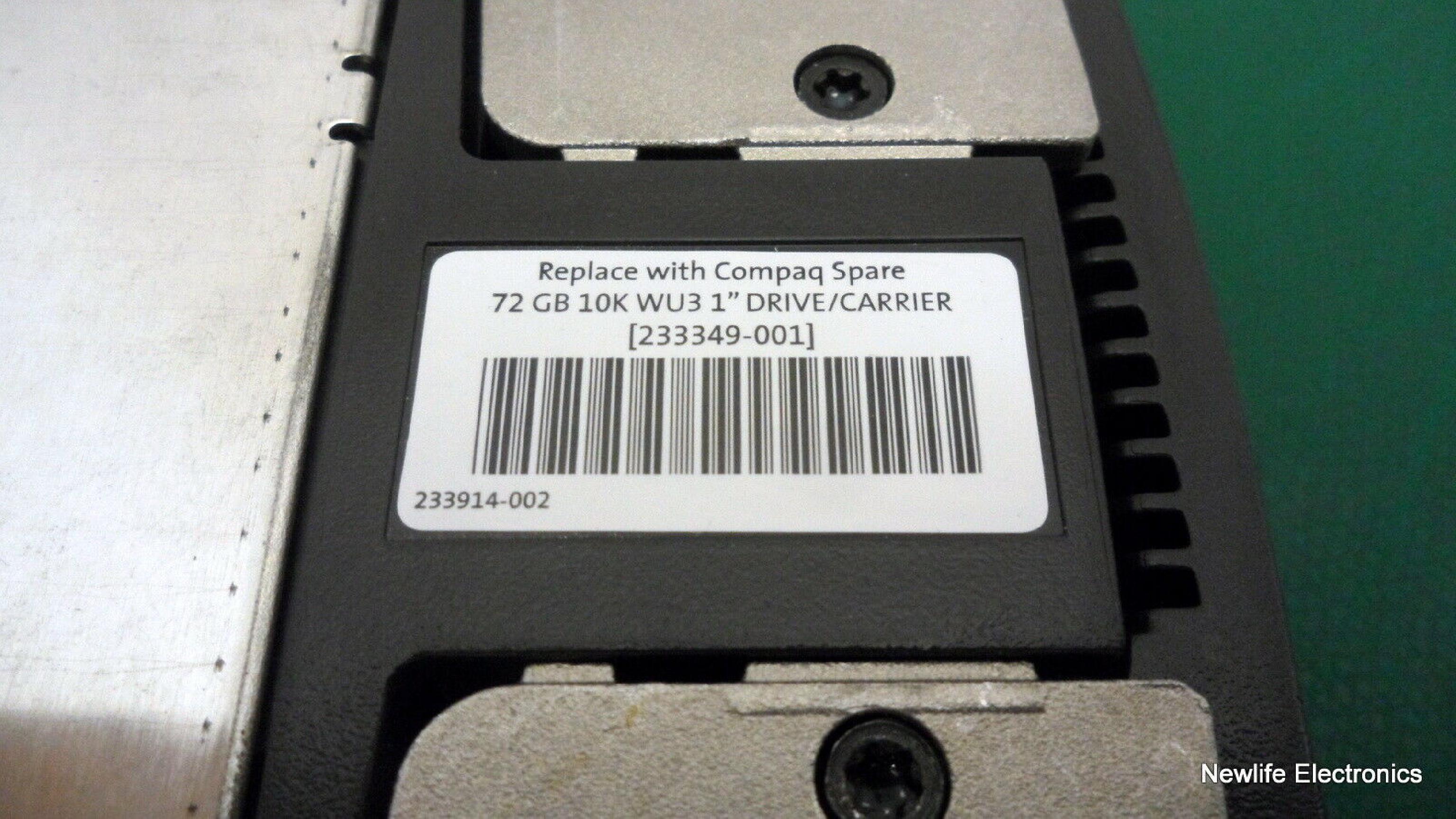 COMPAQ / HEWLETT PACKARD / HP 260755-002 72.8GB 3.5IN 10K RPM WIDE ULTRA 3 SCSI LVD/SE FIRMWARE: 3B01 REV. A01 ULTRA3 FIRMWARE:3B01 REV: