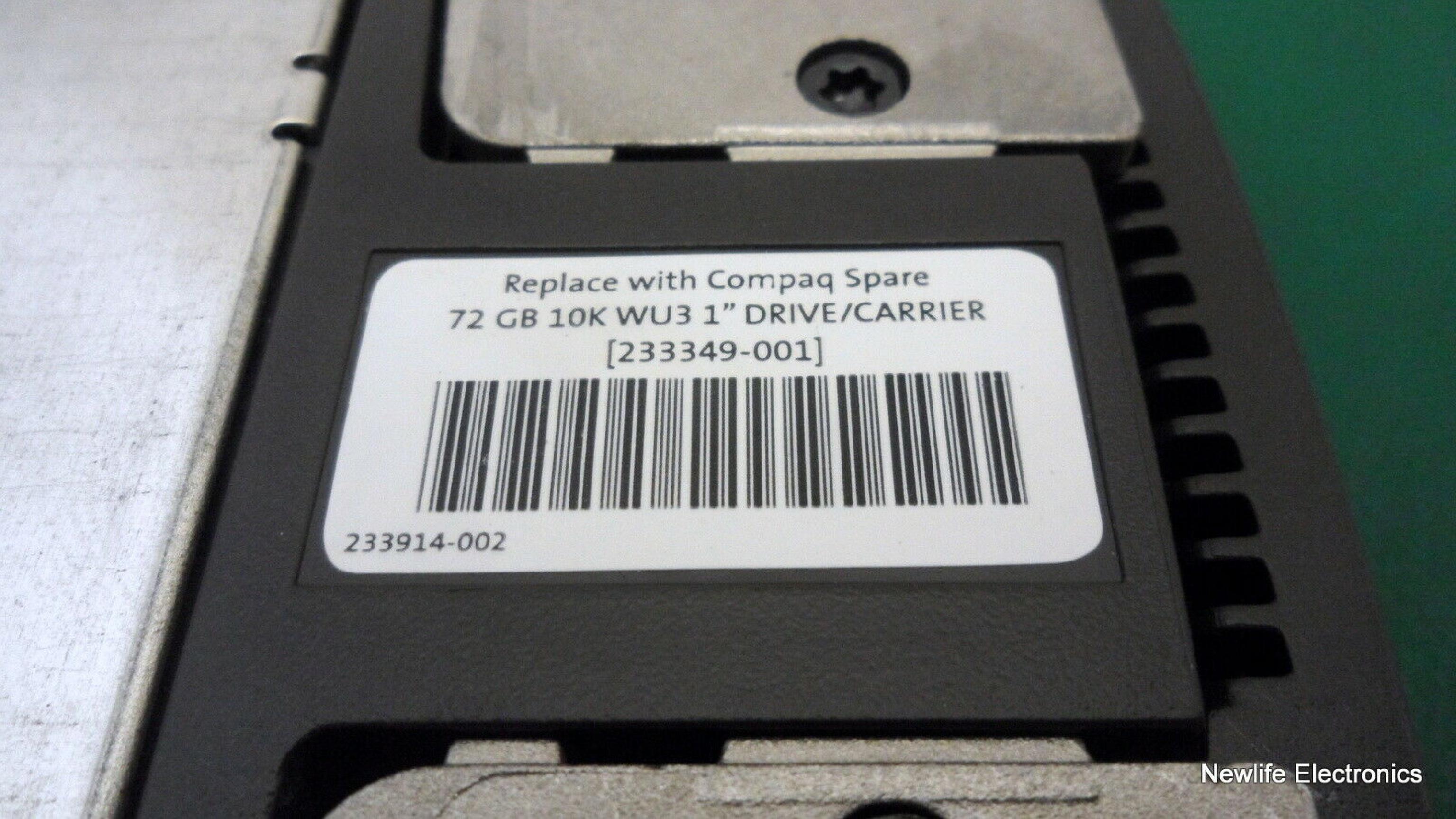 COMPAQ / HEWLETT PACKARD / HP 233806-004 72.8GB 3.5IN 10K RPM WIDE ULTRA 3 SCSI LVD/SE FIRMWARE: B010 DATE: 2001-12 REV. B B016 2002-09 REV.B B005 2001-09 ULTRA3 REV:A01 FIRM: 2002-10 DE REV ID: JW 2002-05