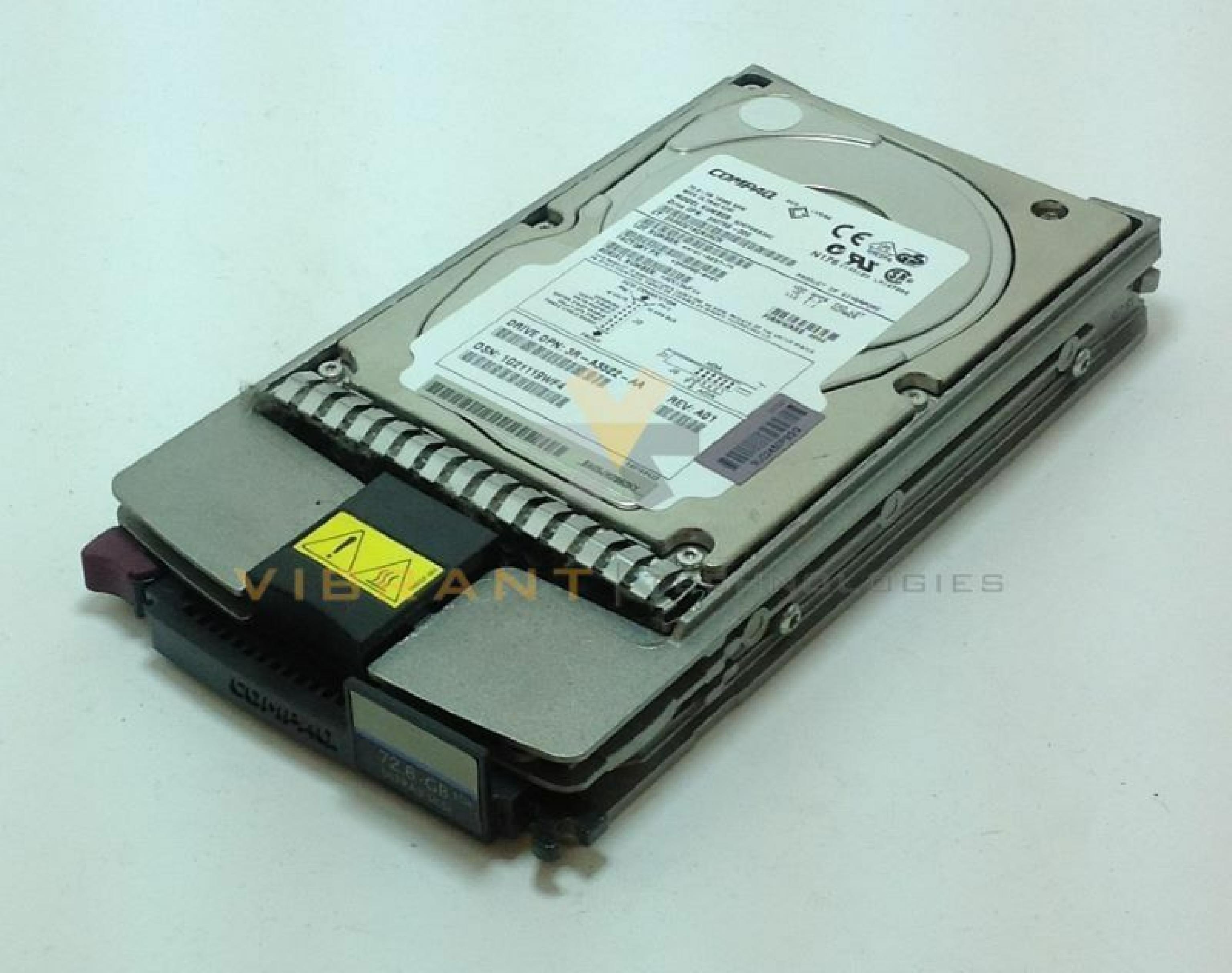 COMPAQ / HEWLETT PACKARD / HP 232432-B22 72.8GB 3.5IN 10K RPM WIDE ULTRA 3 SCSI LVD/SE FIRMWARE: B005 DATE: 2001-09 REV. B ULTRA3 FIRMWARE:3B01 REV: A01