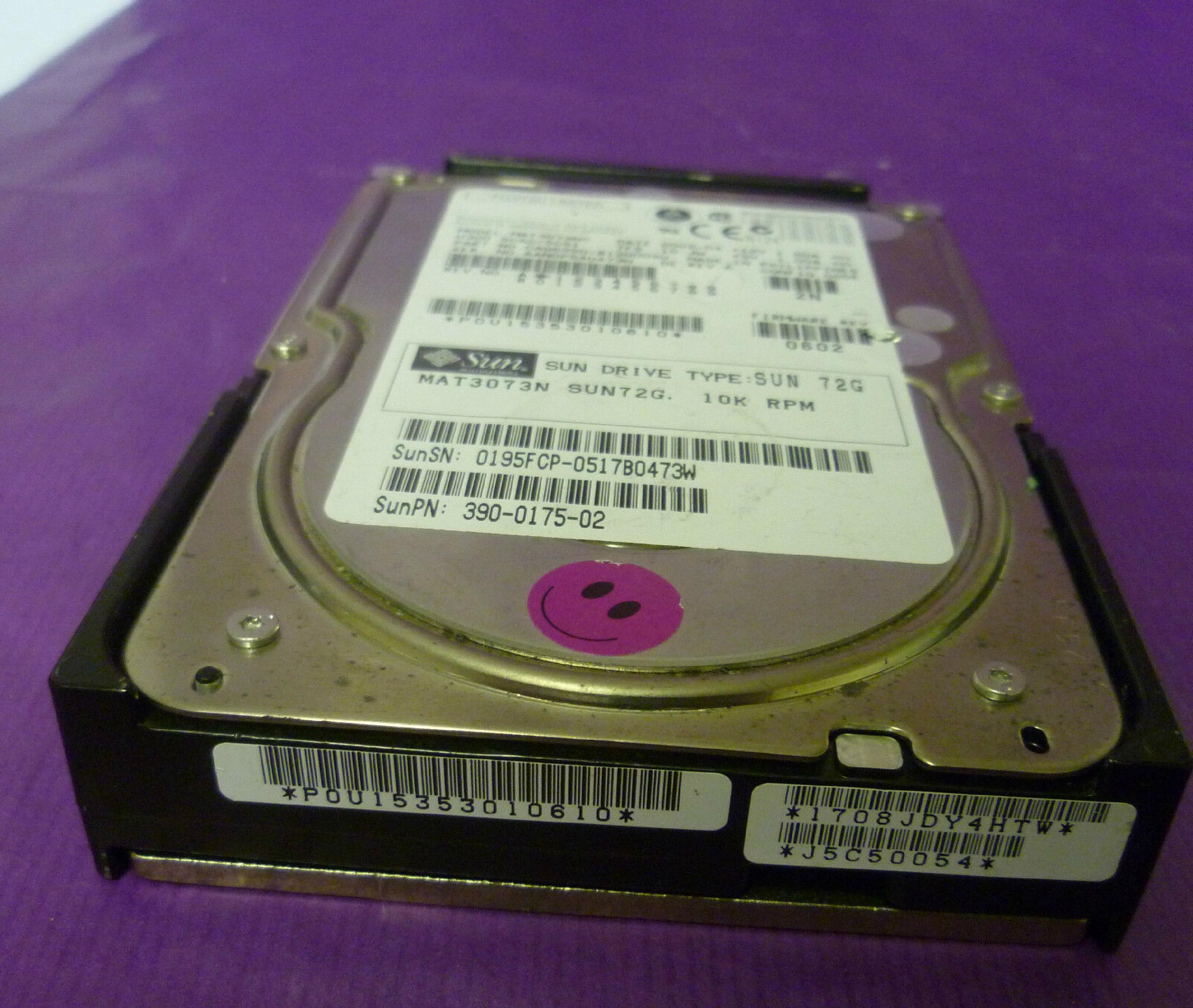 FUJITSU CA06350-B12000SU 73GB 10K RPM 3.5IN U320 SCA2/SCSI ID: JW REV. A FIRMWARE: 0602 DATE 2005-05