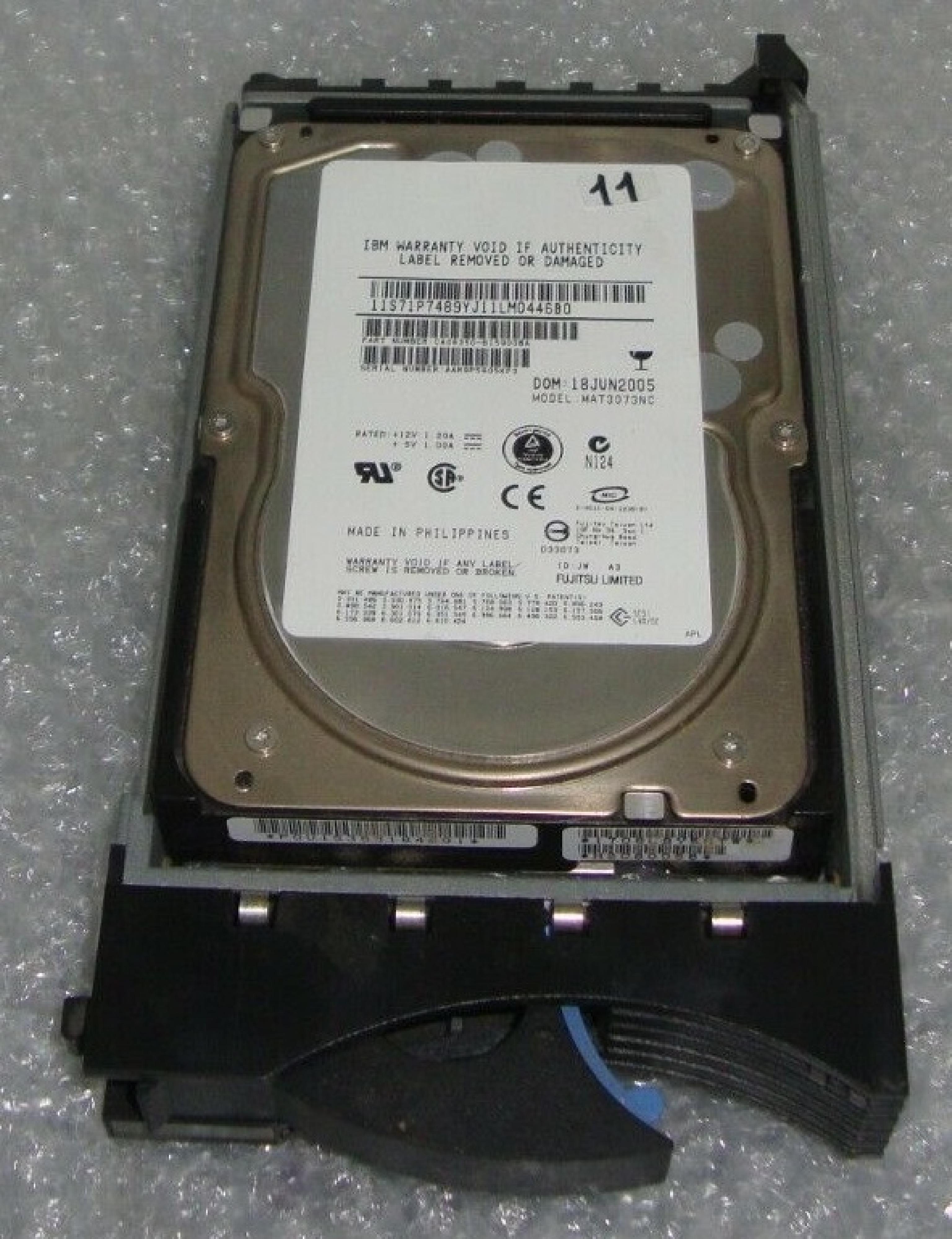 IBM CA06350-B15900BA 73.4GB 3.5IN 10K RPM ESERVER XSERIES U320 SCSI DOM: 24APR2005 ID:JW