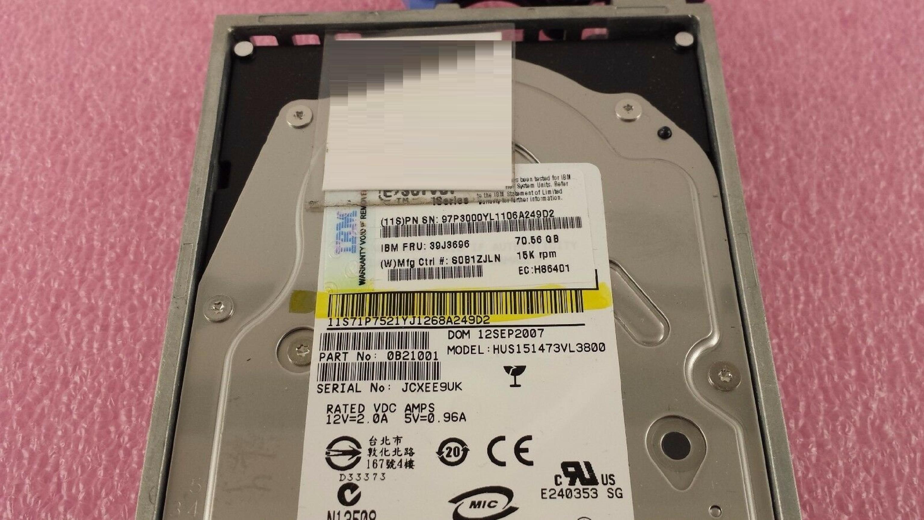 IBM 71P7521 73.4GB 15K RPM 3.5IN U320 SCSI DOM: 06JUN2006 ESERVER XSERIES 05JUN2006