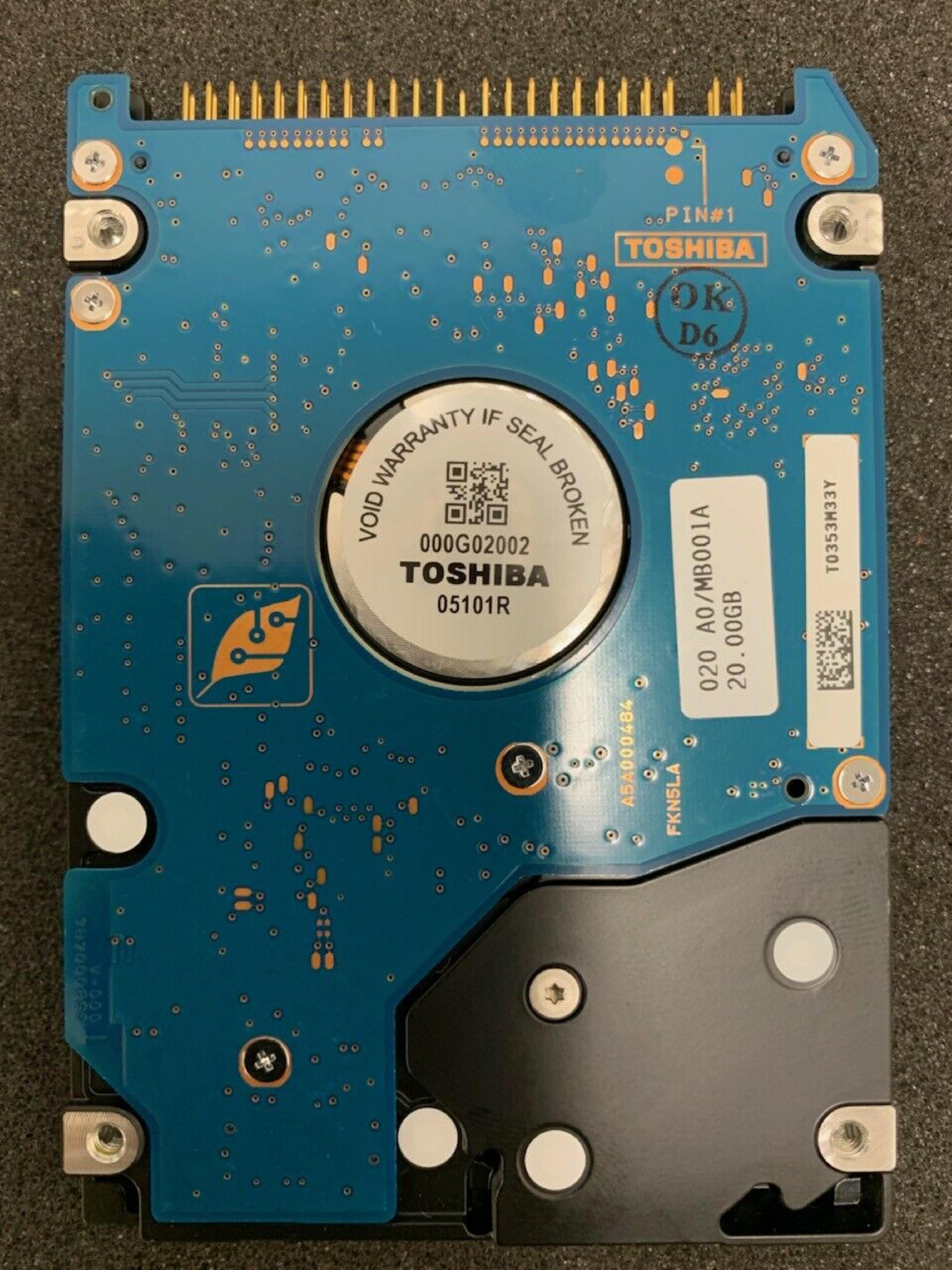 TOSHIBA MK2023GAS 20.00GB 2.5IN 4200 RPM ATA/IDE ZK01 HDD ZF01