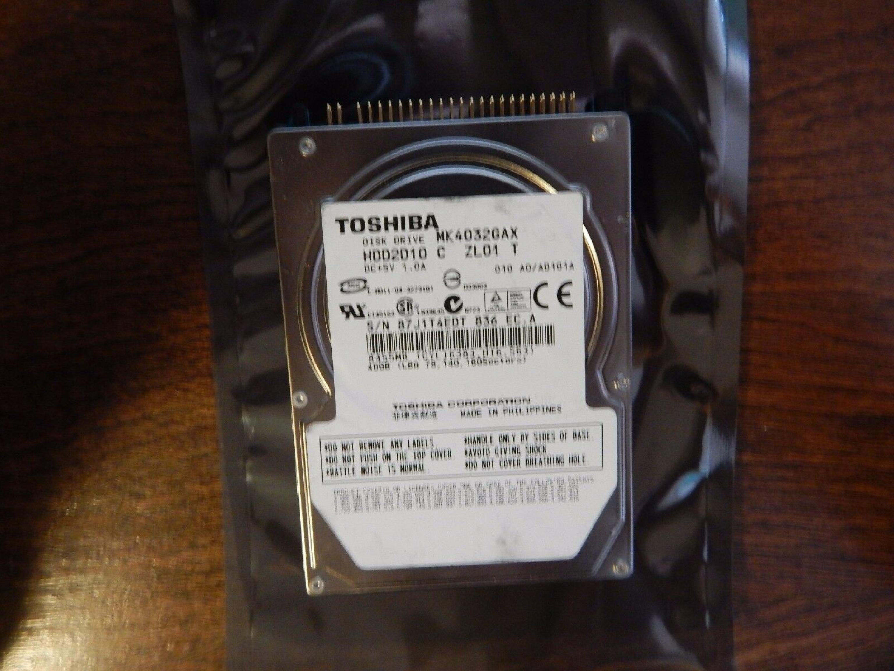 TOSHIBA HDD2D10 20.00GB 2.5IN 5400 RPM ATA/IDE ZR01 HDD