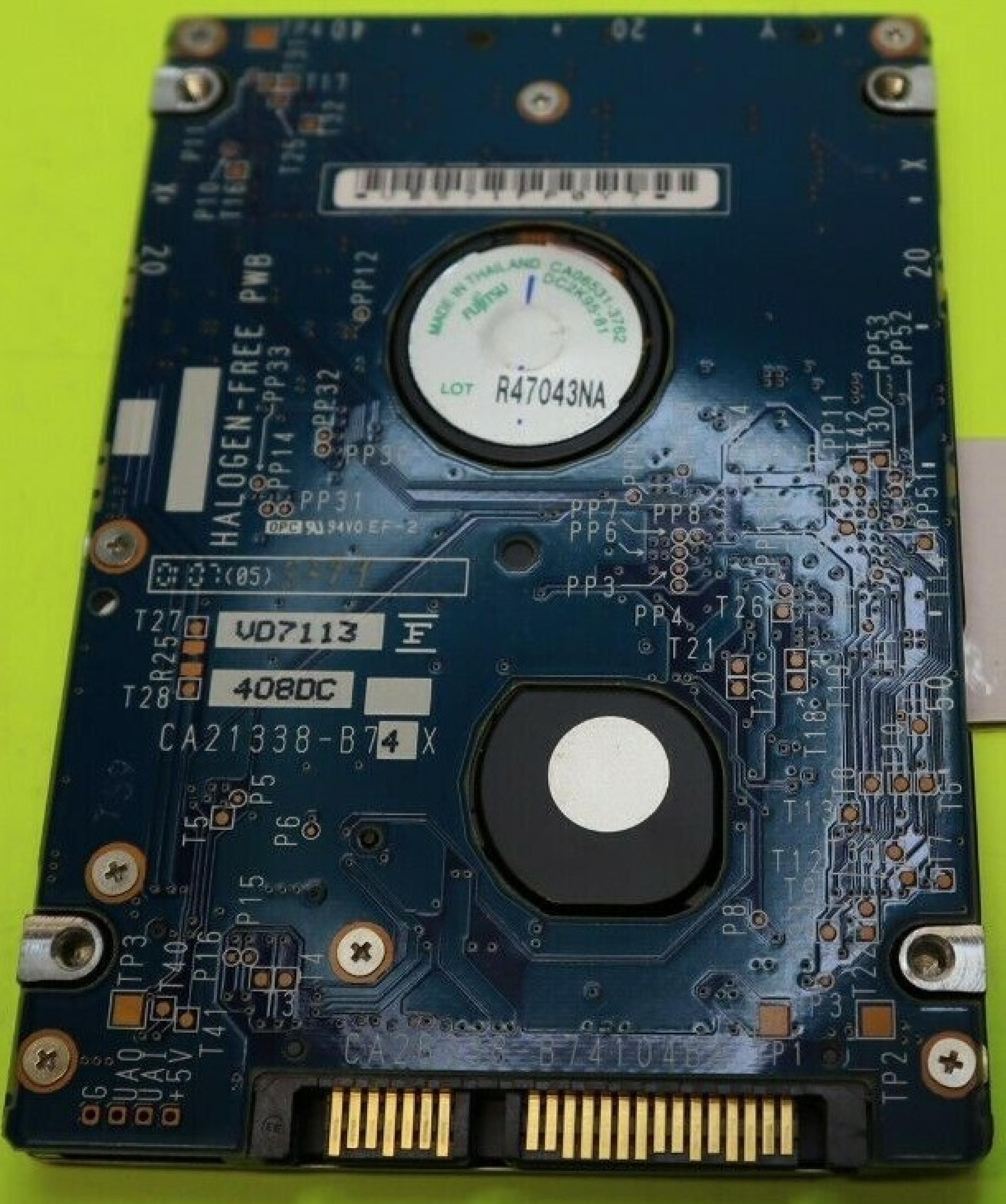 FUJITSU CA06672-B25300C1 80.0GB 2.5IN 5400 RPM SATA REV. A01 ID: HTTNB DATE: 2006-10 HTTNA 2006-08