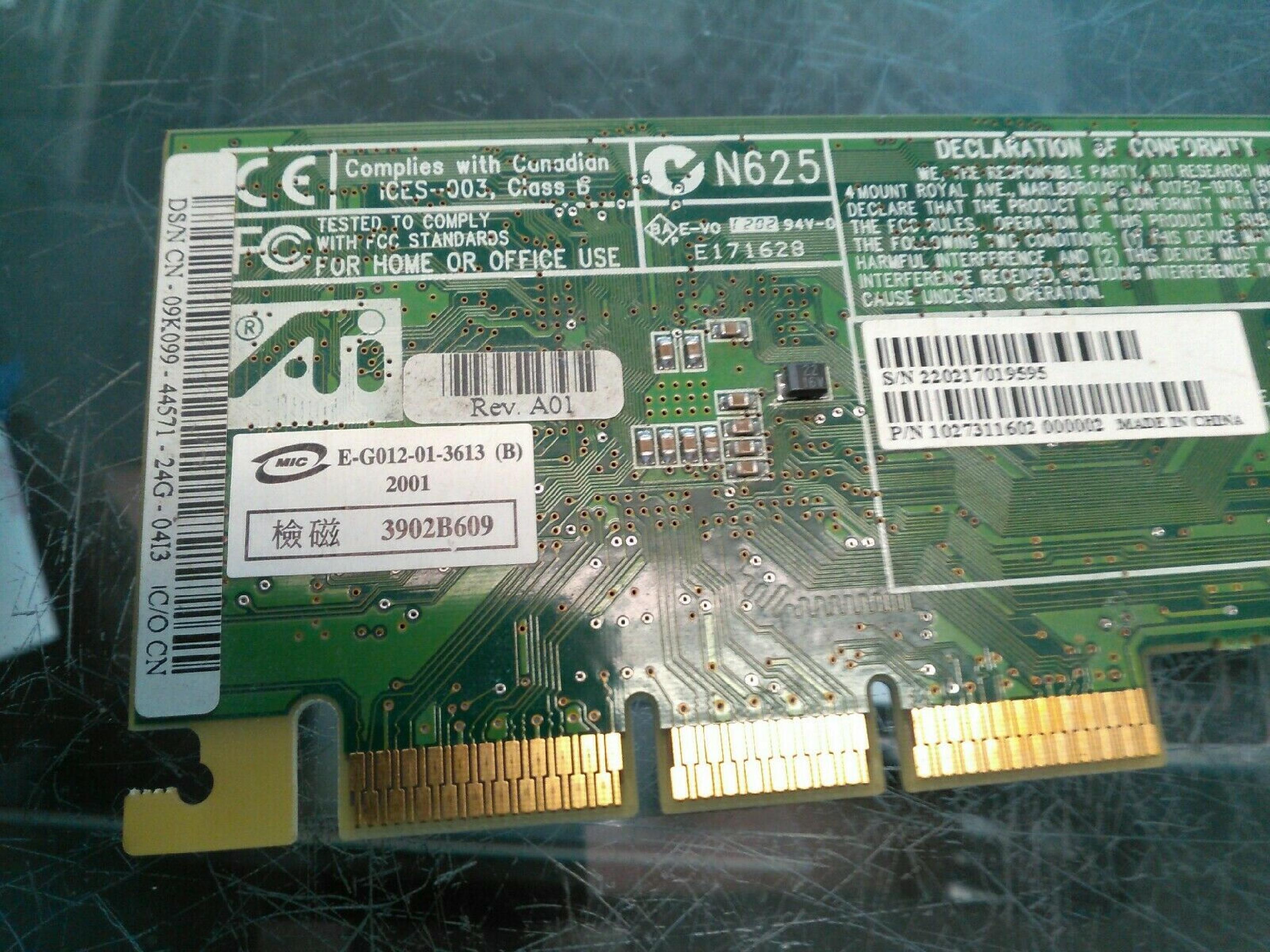 ATI E-G012-01-3613 RAGE 128 ULTRA 16MB AGP VIDEO CARD N625 5065