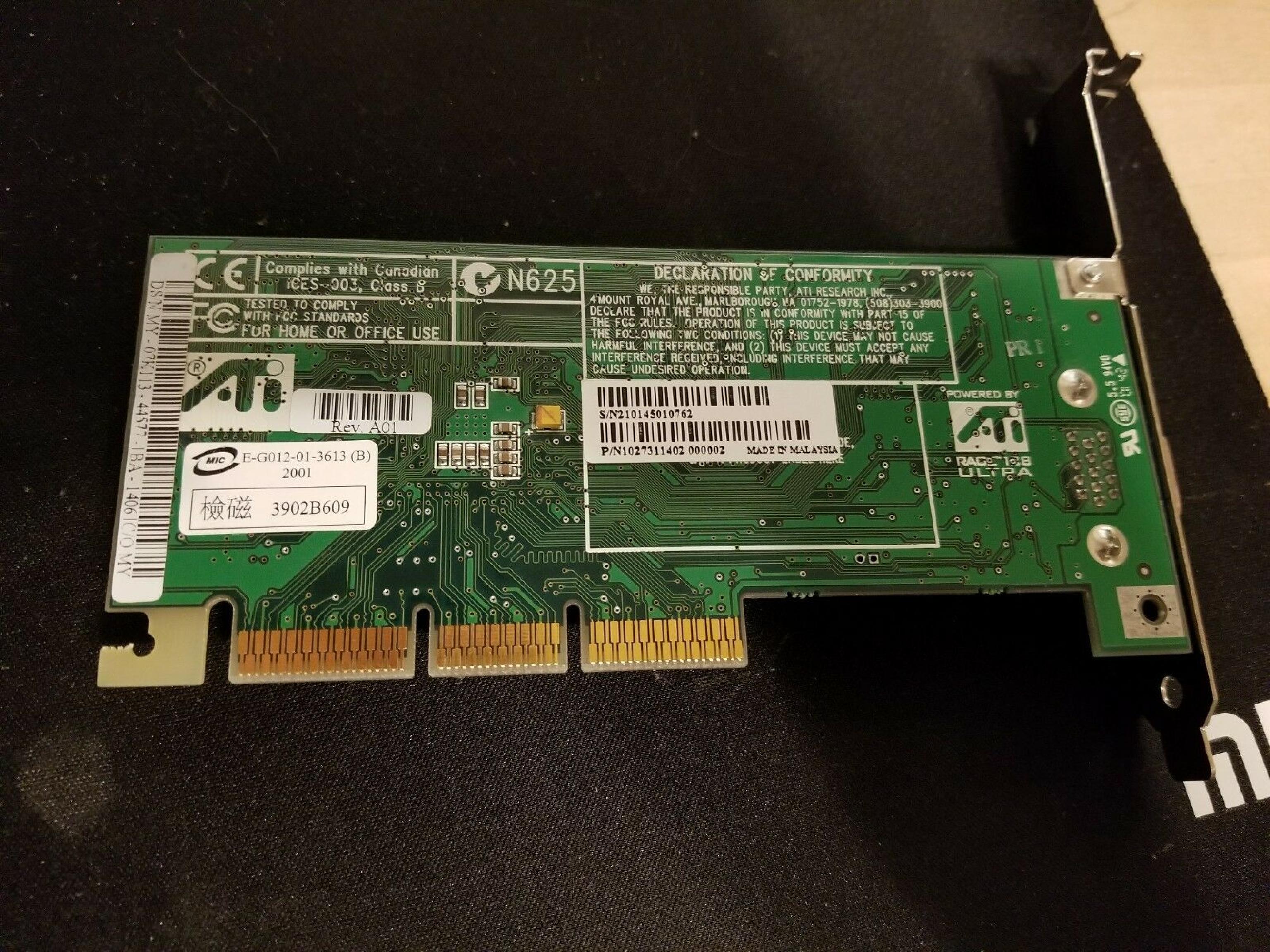 ATI E-G012-01-3613 RAGE 128 ULTRA 16MB AGP VIDEO CARD N625 5065