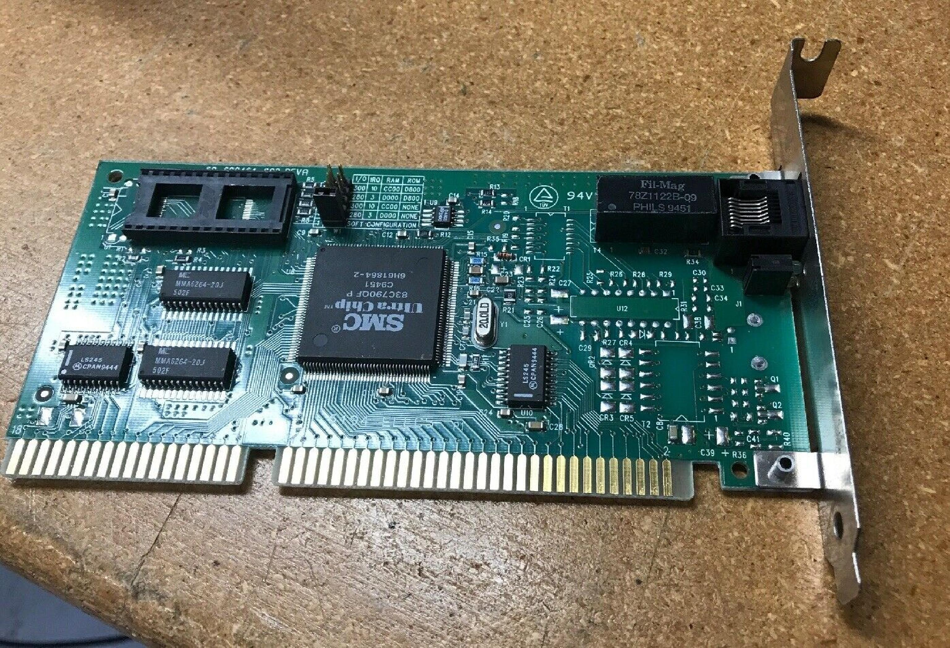 SMC / STANDARD MICROSYSTEMS CORPORATION 61-600526-004 ULTRACHIP ISA ETHERNET CARD 10BT NIC 60-600464-002